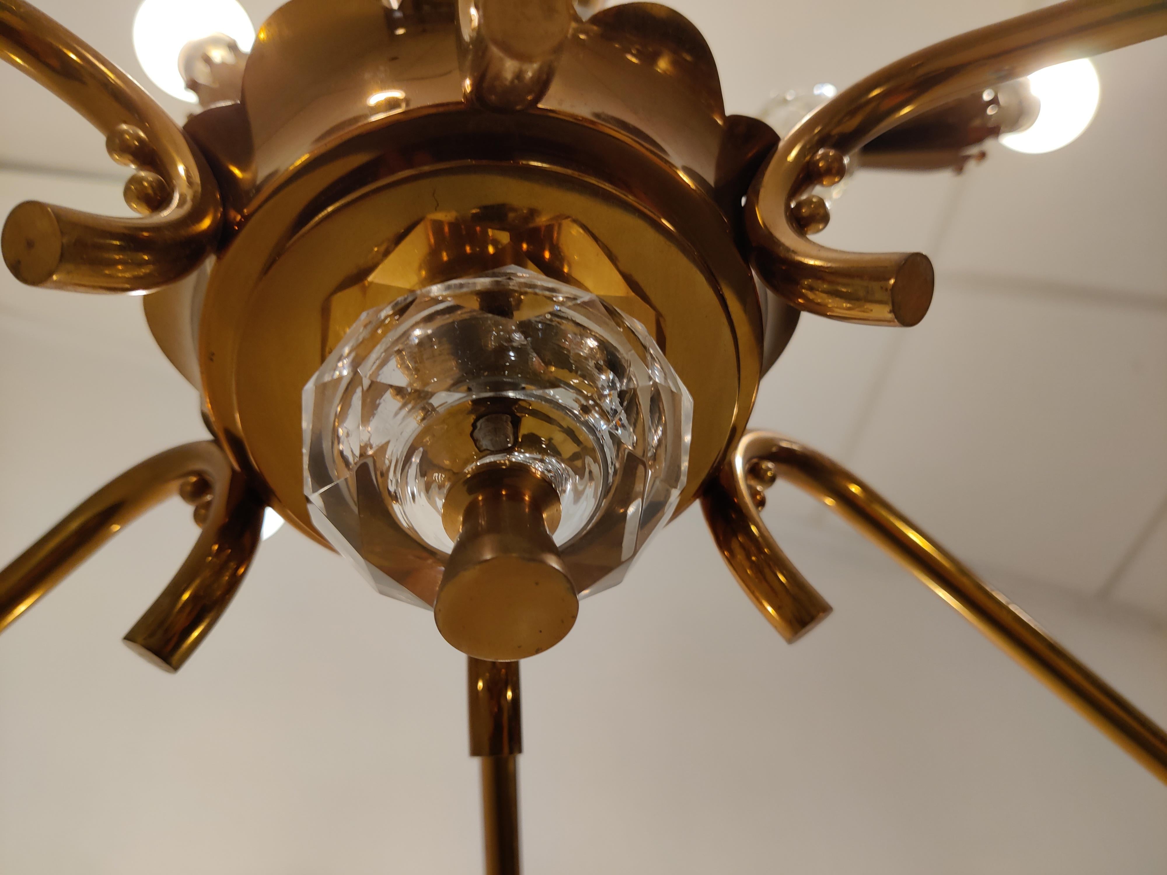 Metà XX secolo Lampadario in rame di metà secolo, anni '50 in vendita