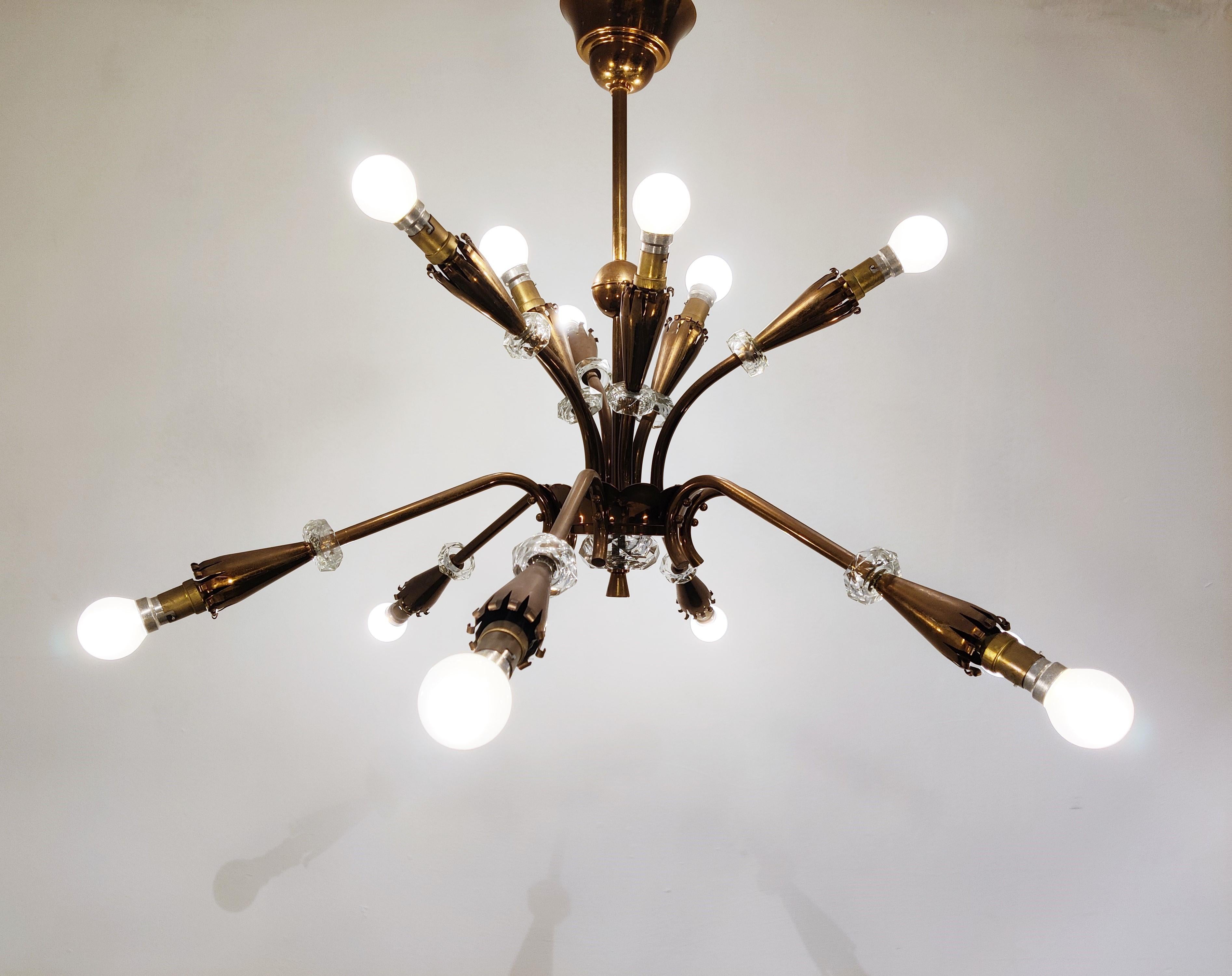 Mid Century Copper Chandelier, 1950s  For Sale 1