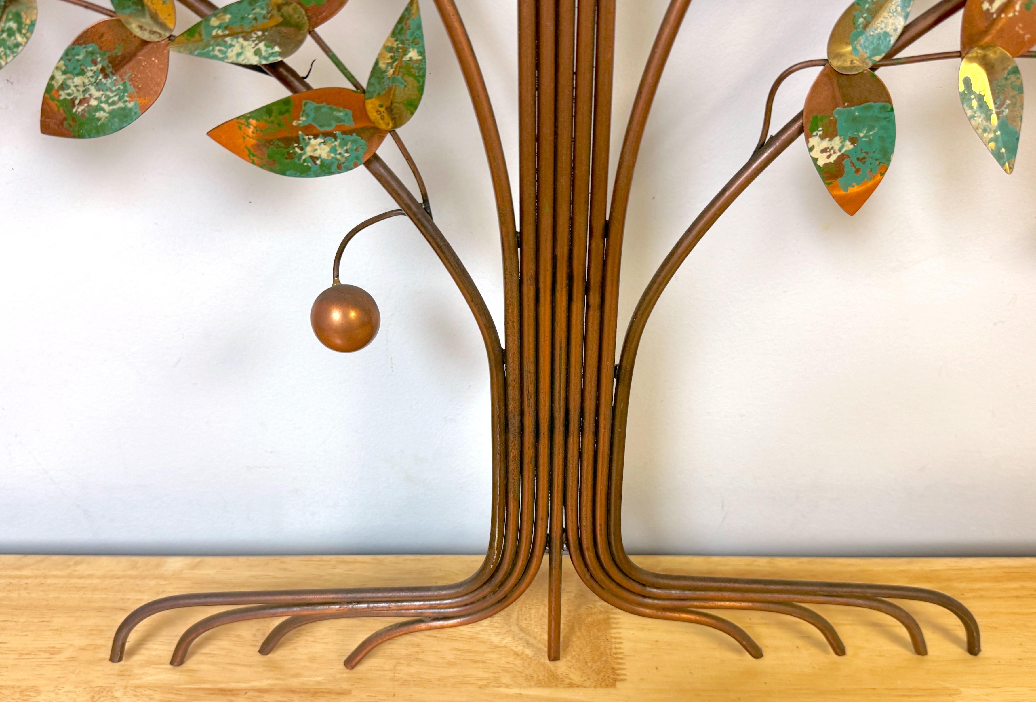 Mid-Century Copper & Enameled 'Tree of Life'  Wall Sculpture by Curtis Jere In Good Condition For Sale In West Palm Beach, FL