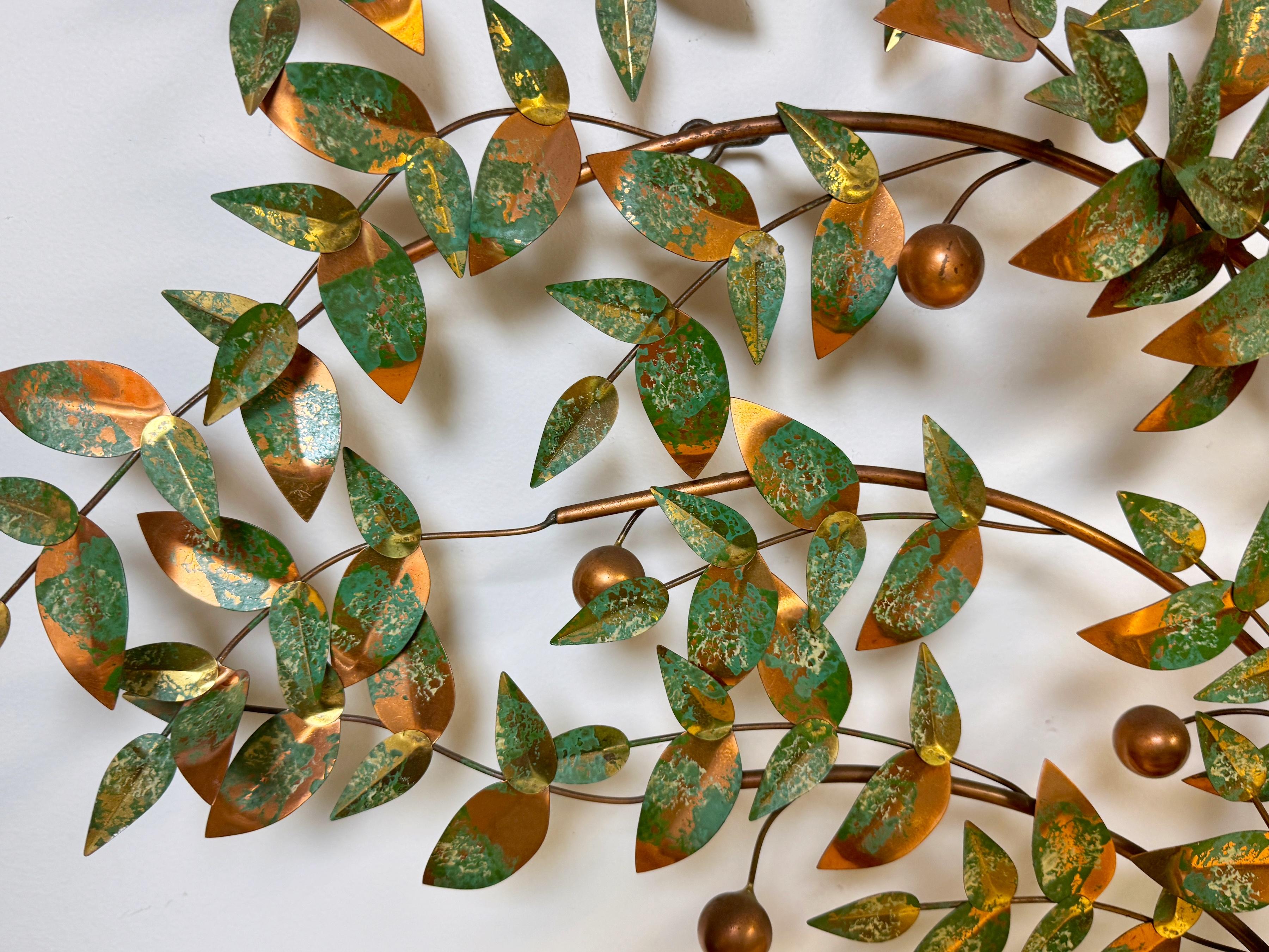 20th Century Mid-Century Copper & Enameled 'Tree of Life'  Wall Sculpture by Curtis Jere For Sale