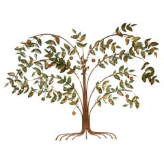 Mid-Century Copper & Enameled 'Tree of Life'  Wall Sculpture by Curtis Jere