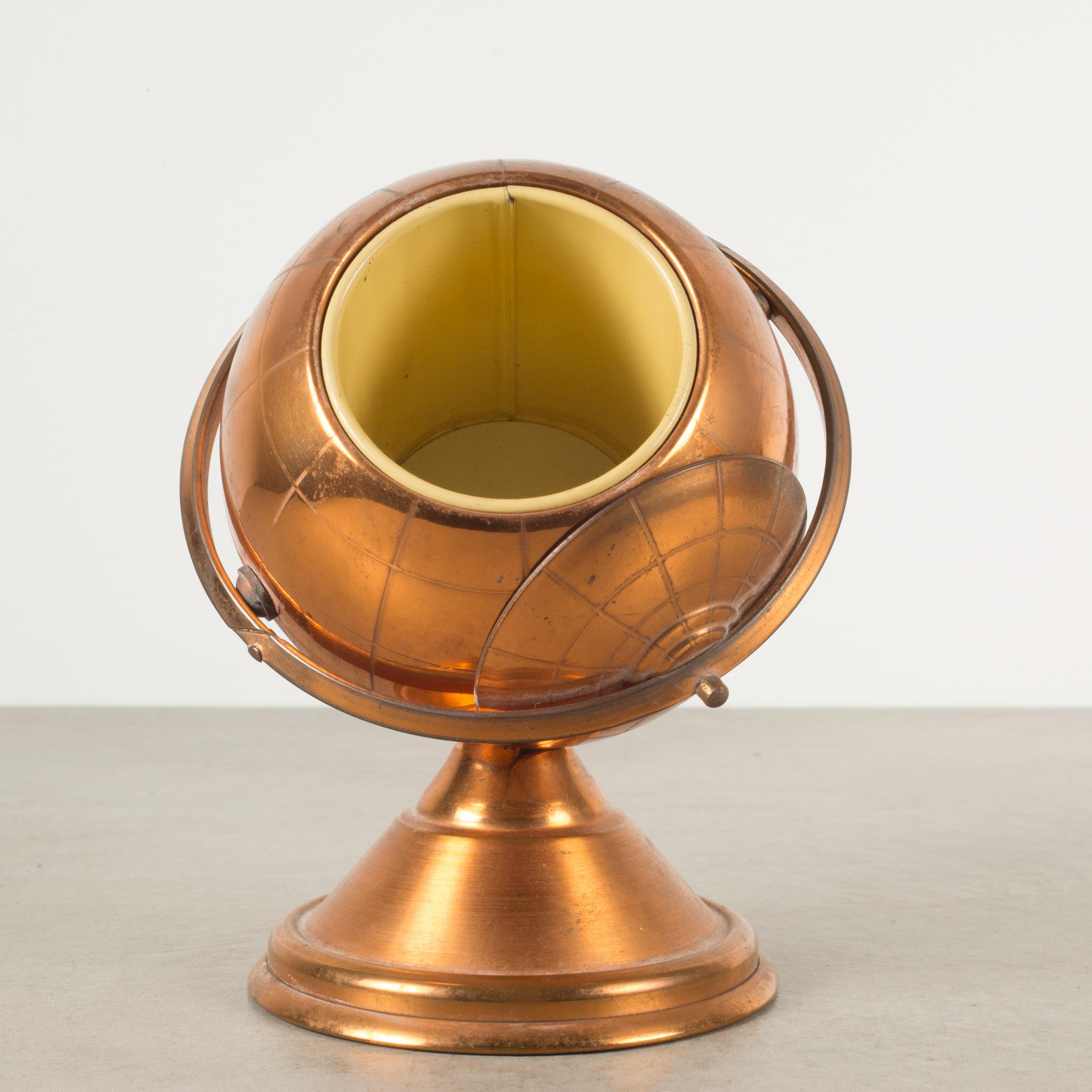 Mid-Century Modern Mid-Century Copper Globe Cigarette Holder c1960