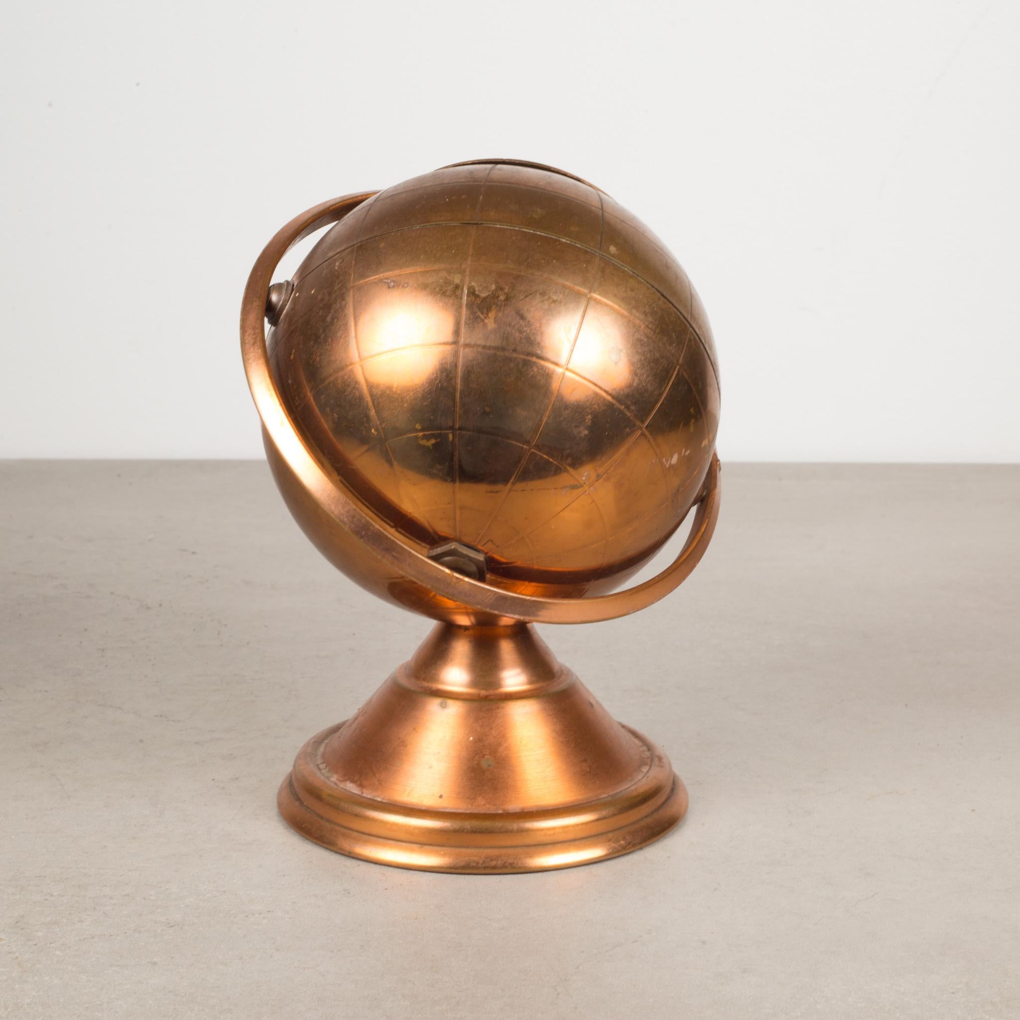 Metal Mid-Century Copper Globe Cigarette Holder, C1960