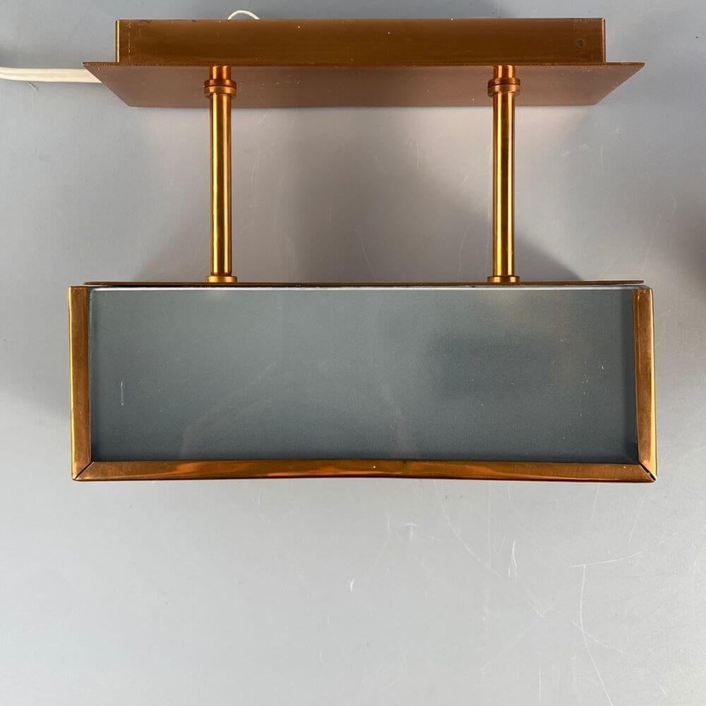 Mid-century copper-milk glass extravagant wall arm pair For Sale 9