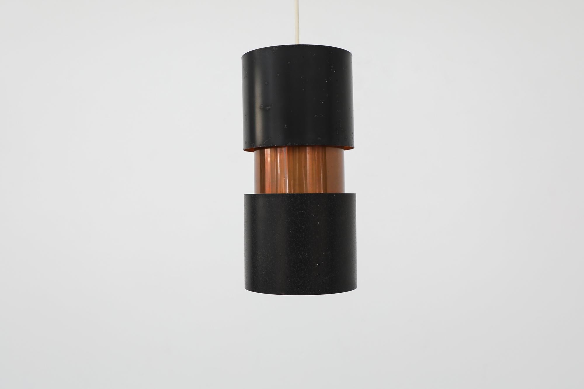 Mid-Century Copper and Black Pendant by Jo Hammerborg for Fog & Mørup, 1960s For Sale 2