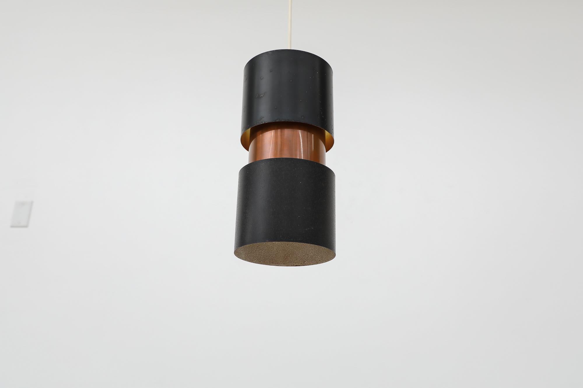 Mid-20th Century Mid-Century Copper and Black Pendant by Jo Hammerborg for Fog & Mørup, 1960s For Sale
