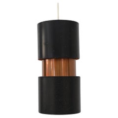 Mid-Century Copper and Black Pendant by Jo Hammerborg for Fog & Mørup, 1960s