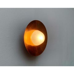 1960s Mid-Century Modern Copper Ceiling Lamp with Glass Diffuser