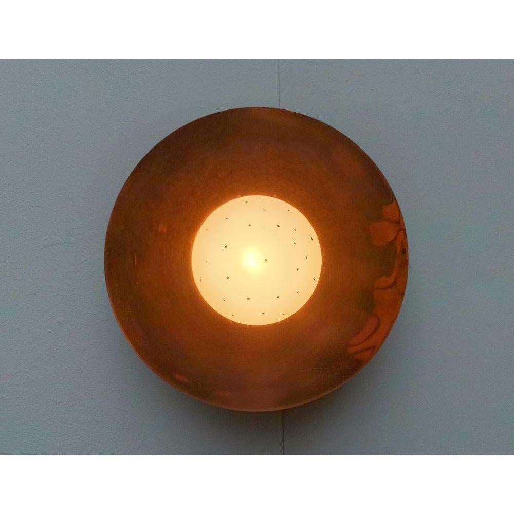 Metallo Lampada da soffitto Plafoniere in rame di metà secolo in vendita