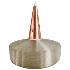 Midcentury Copper Scandinavian Pendant Light, 1970s