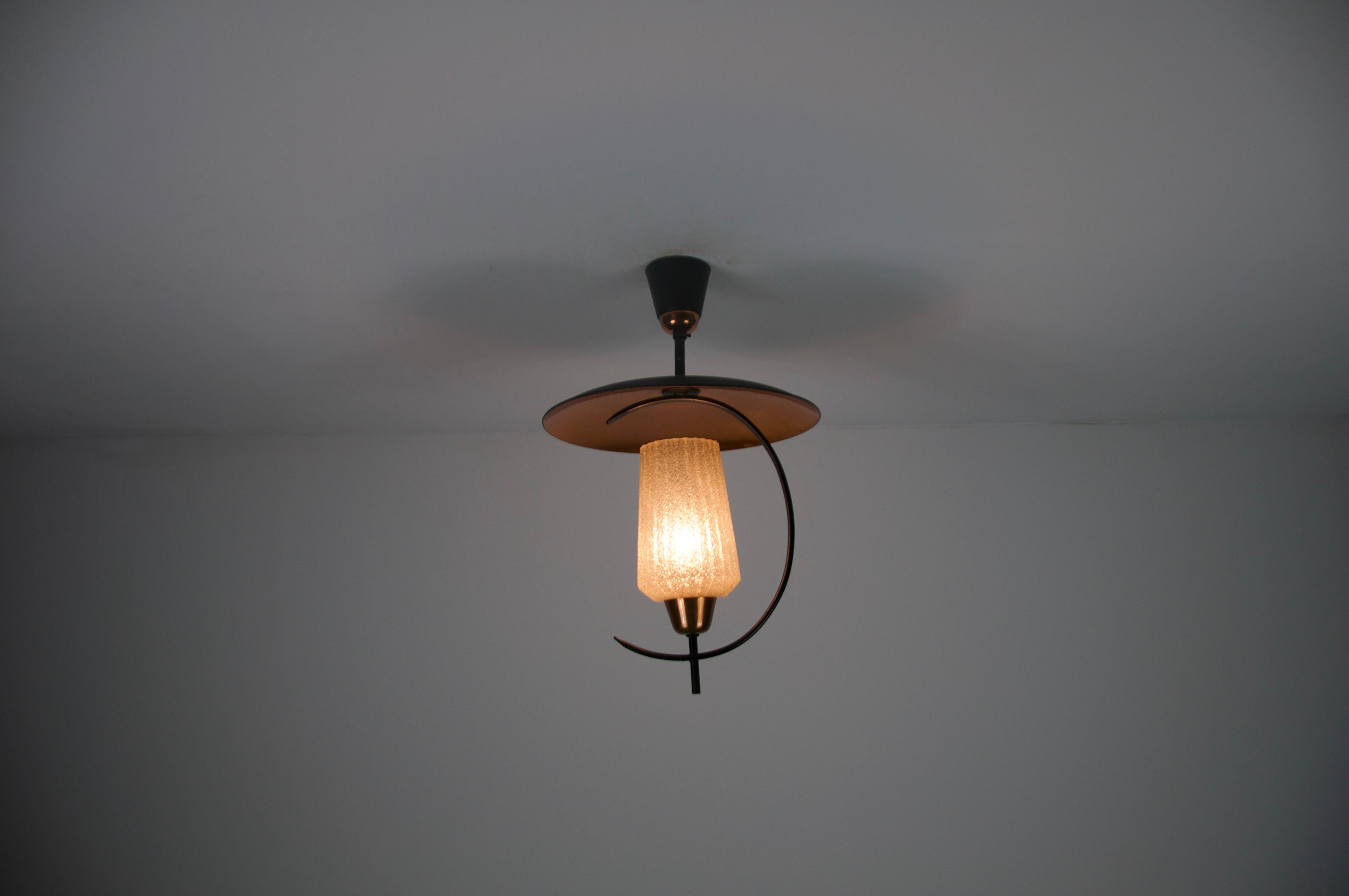 Mid-Century moderno Mid-Century Copper Sputnik Ceiling Lamp, Italy, 1960s in vendita