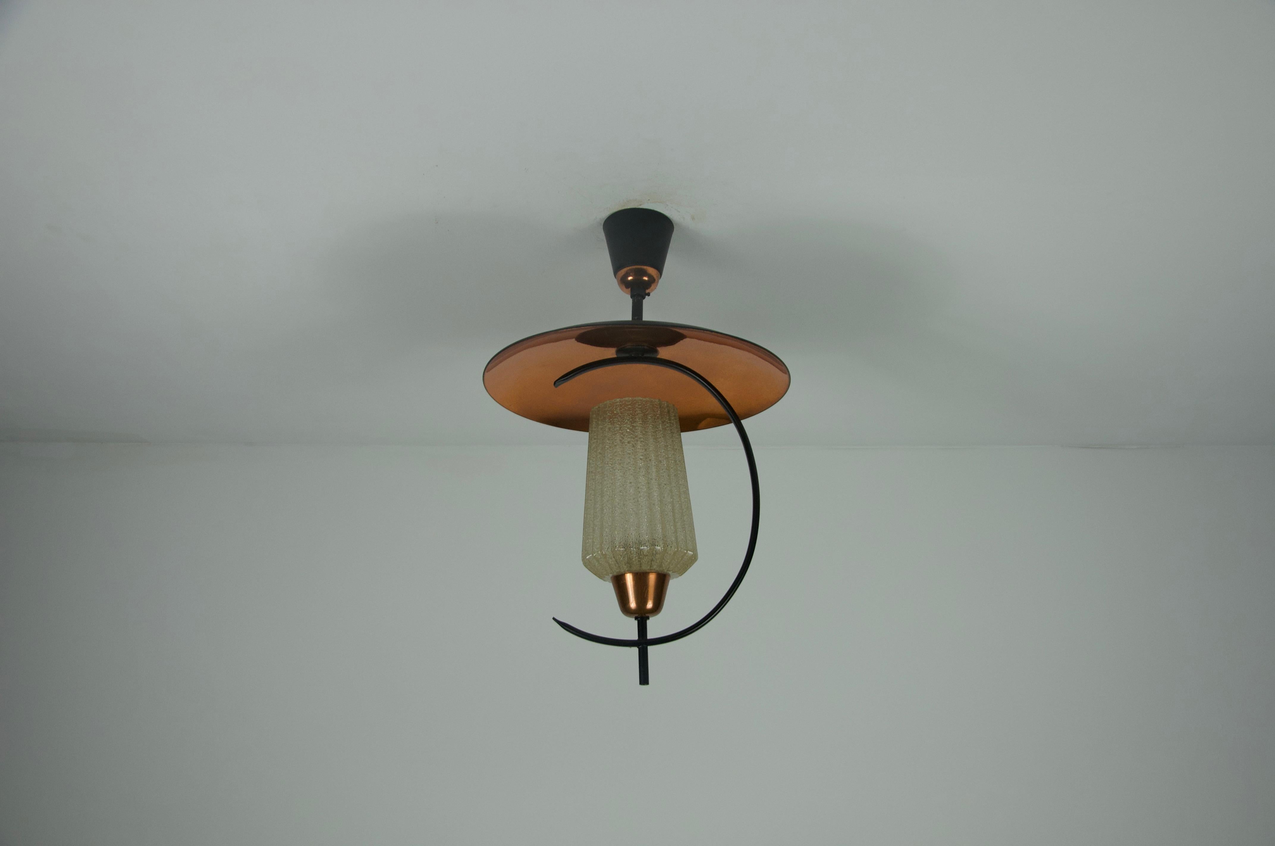 Metà XX secolo Mid-Century Copper Sputnik Ceiling Lamp, Italy, 1960s in vendita