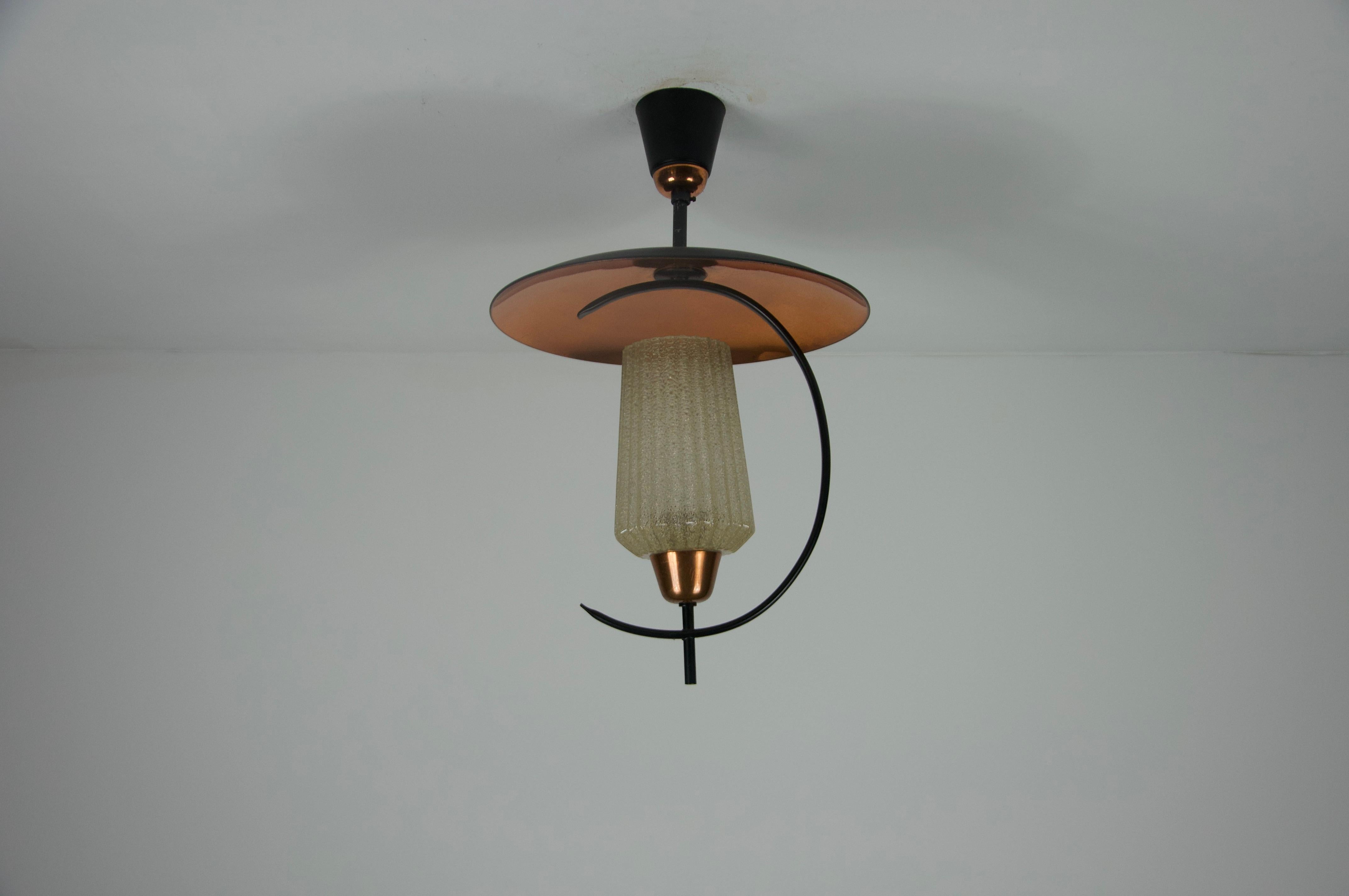 Mid-Century Copper Sputnik Ceiling Lamp, Italy, 1960s in vendita 1