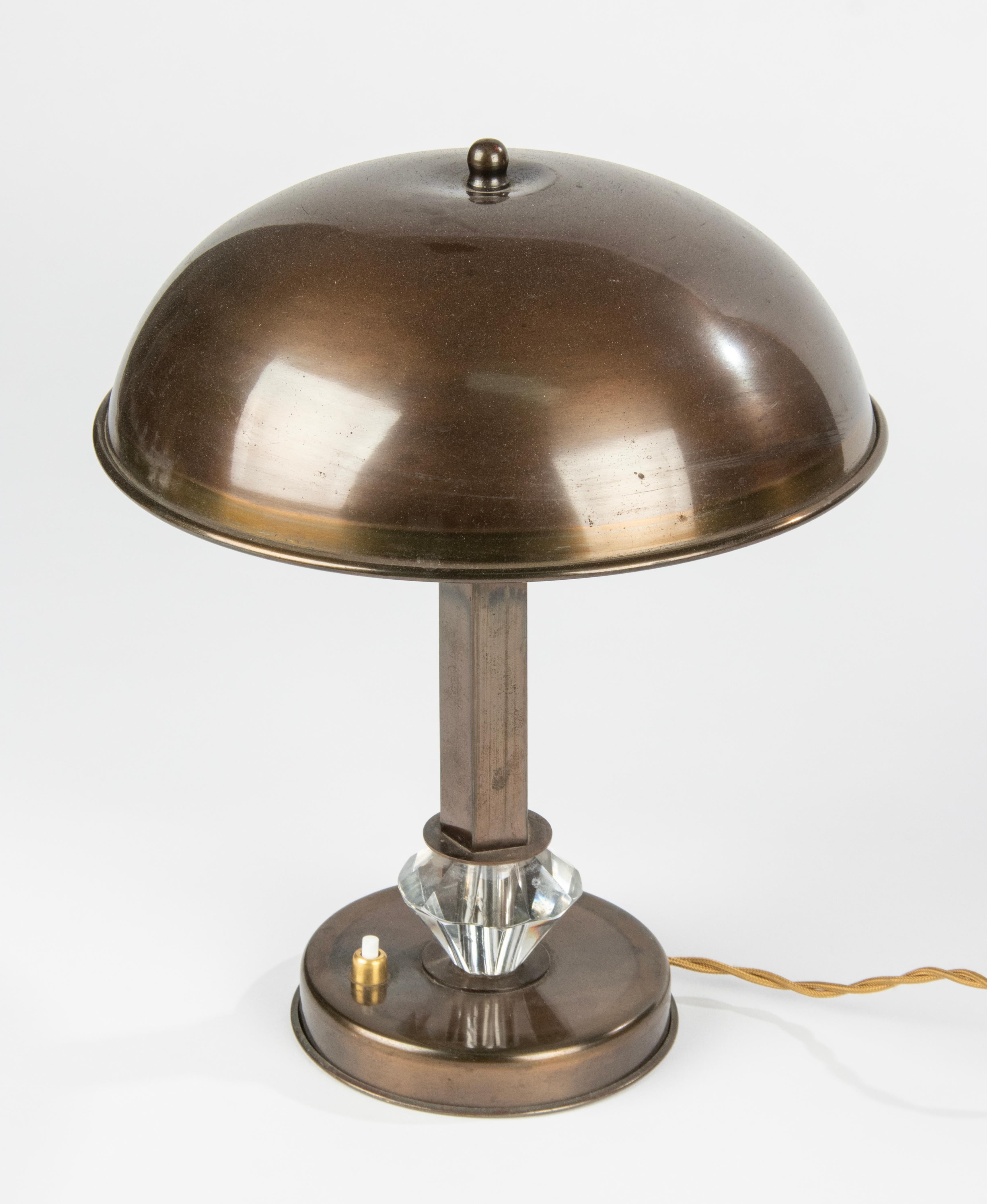 Midcentury Copper Table Mushroom Lamp For Sale 2