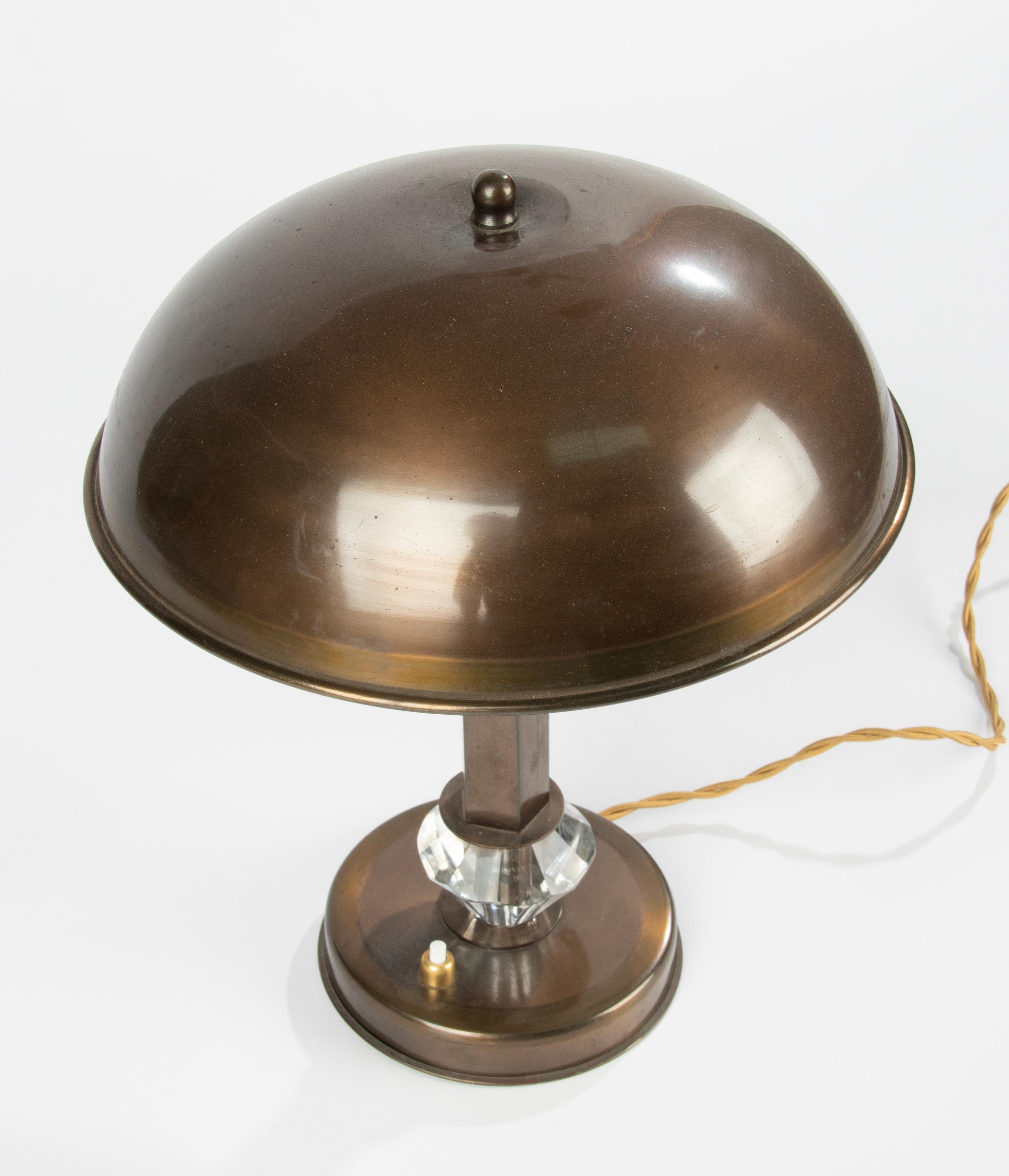 Midcentury Copper Table Mushroom Lamp For Sale 7