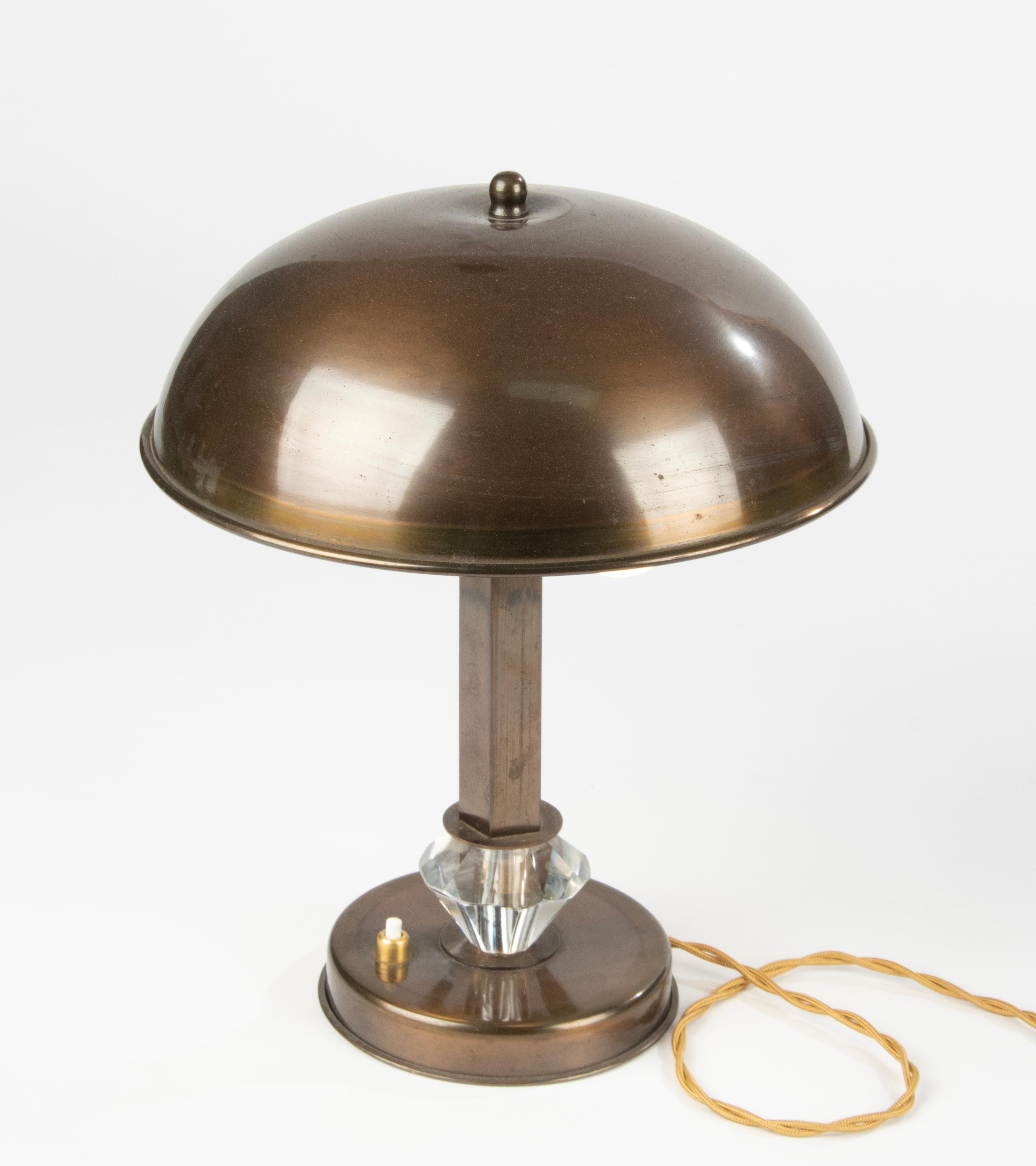 Midcentury Copper Table Mushroom Lamp For Sale 9