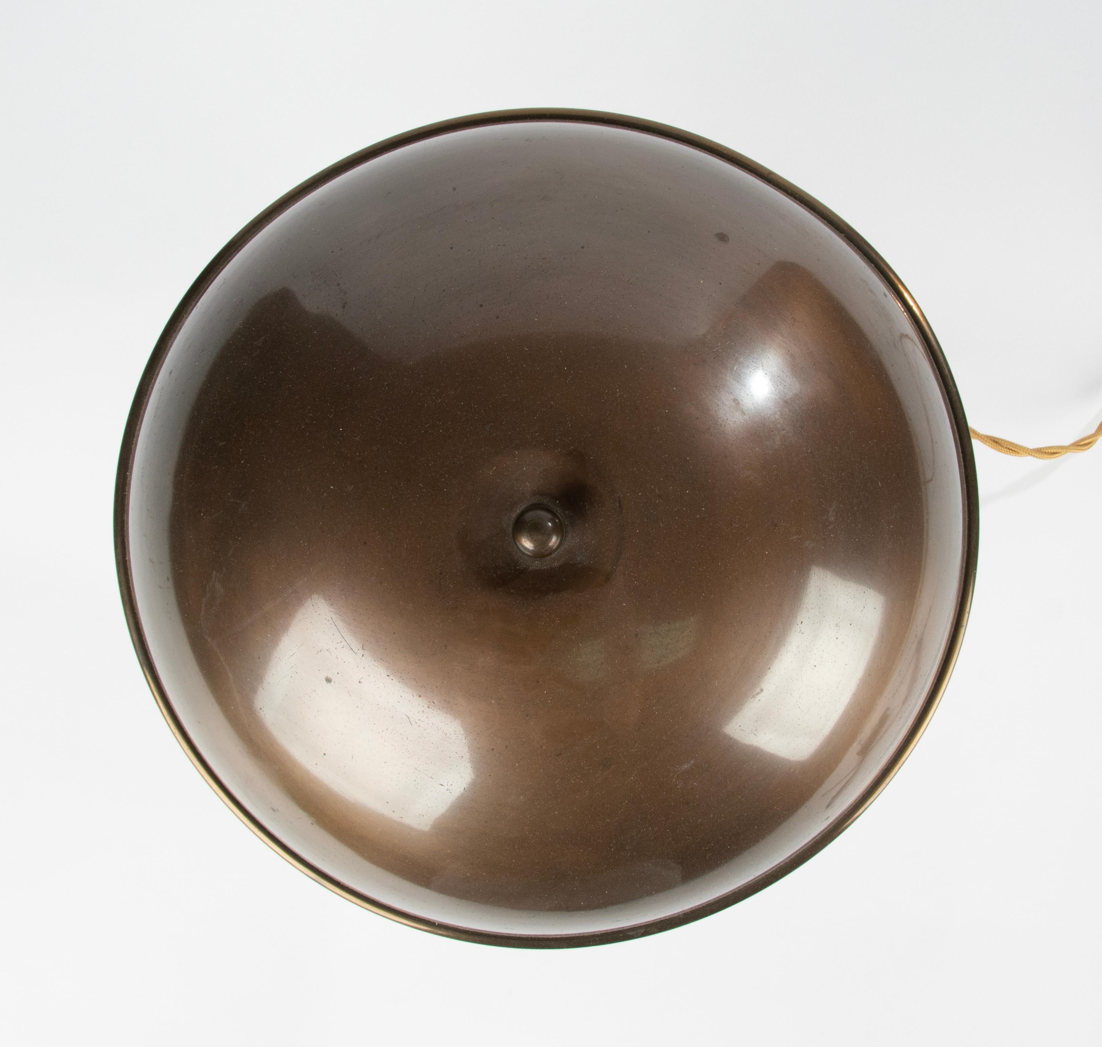 Art Deco Midcentury Copper Table Mushroom Lamp For Sale