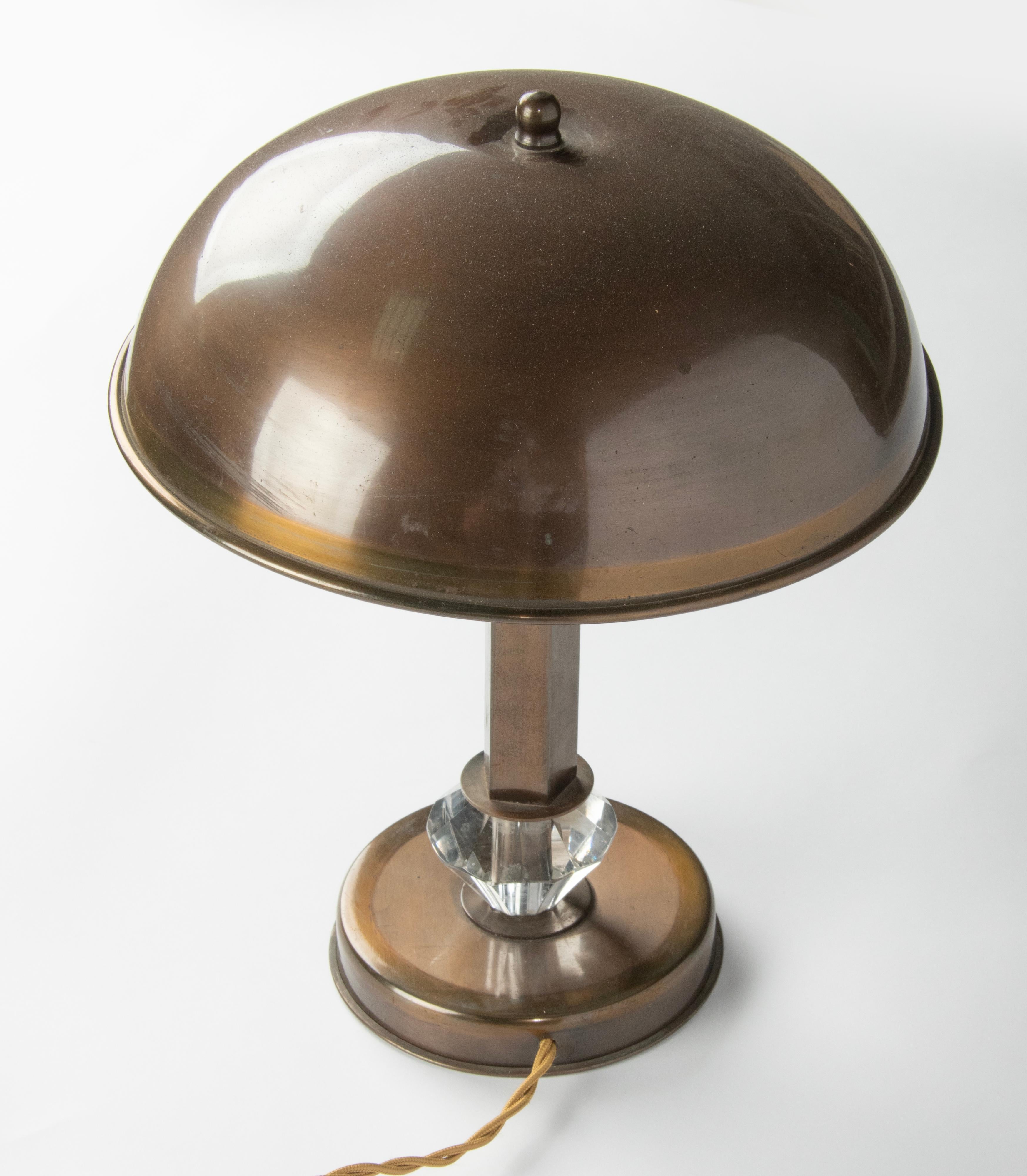 French Midcentury Copper Table Mushroom Lamp For Sale