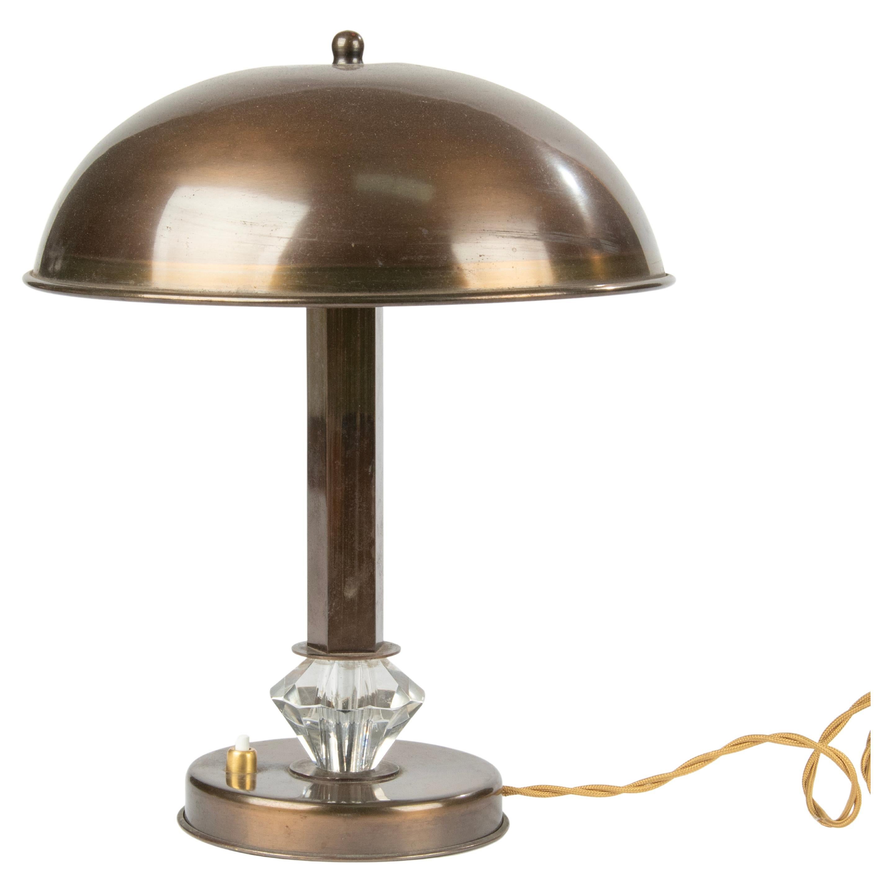 Midcentury Copper Table Mushroom Lamp For Sale