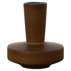 Mid-Century Cor Unum Architectural Ceramic Bud Vase with Earth Toned Glaze