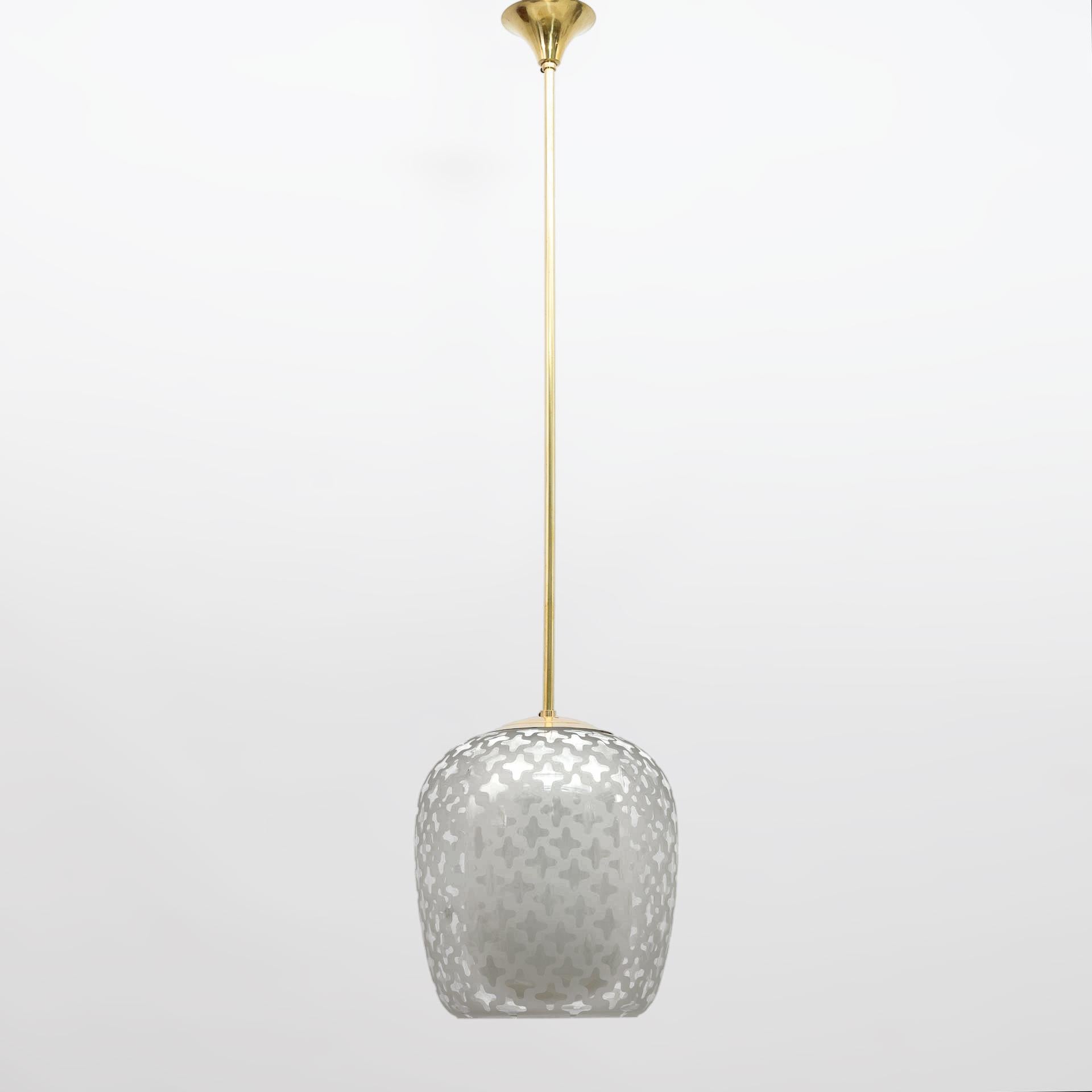 Mid-Century Cora Pendant Lamp by Wilhelm Wagenfeld for Peill & Putzler, 1950s In Good Condition For Sale In Puglia, Puglia