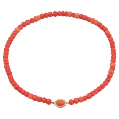 Collier de perles en or 14 carats et corail du milieu du siècle, Pays-Bas