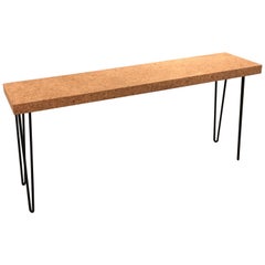 Table Console en Liège et Fer du Milieu du Siècle