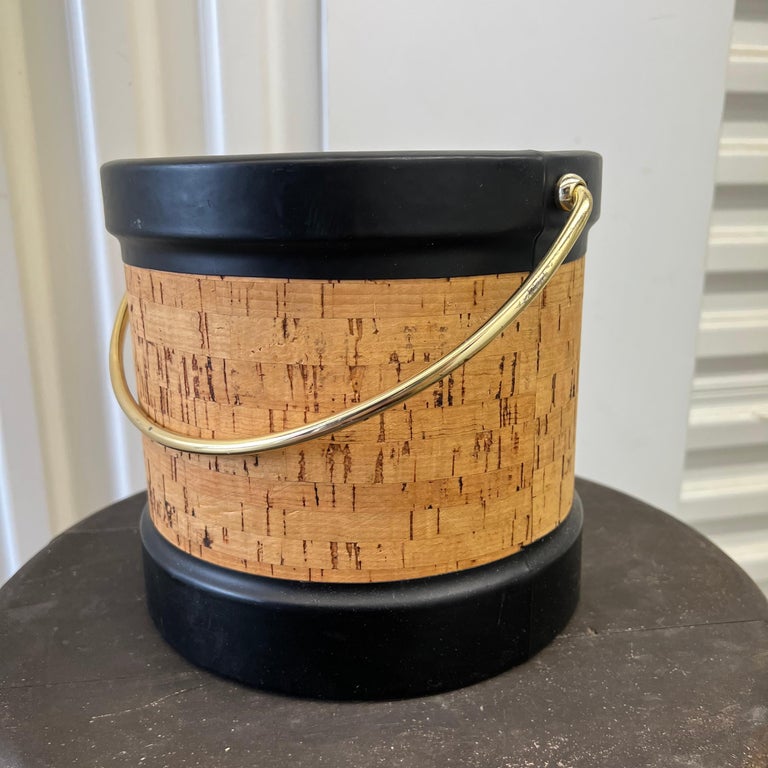 MidCentury Cork and Vinyl Ice Bucket For Sale at 1stDibs