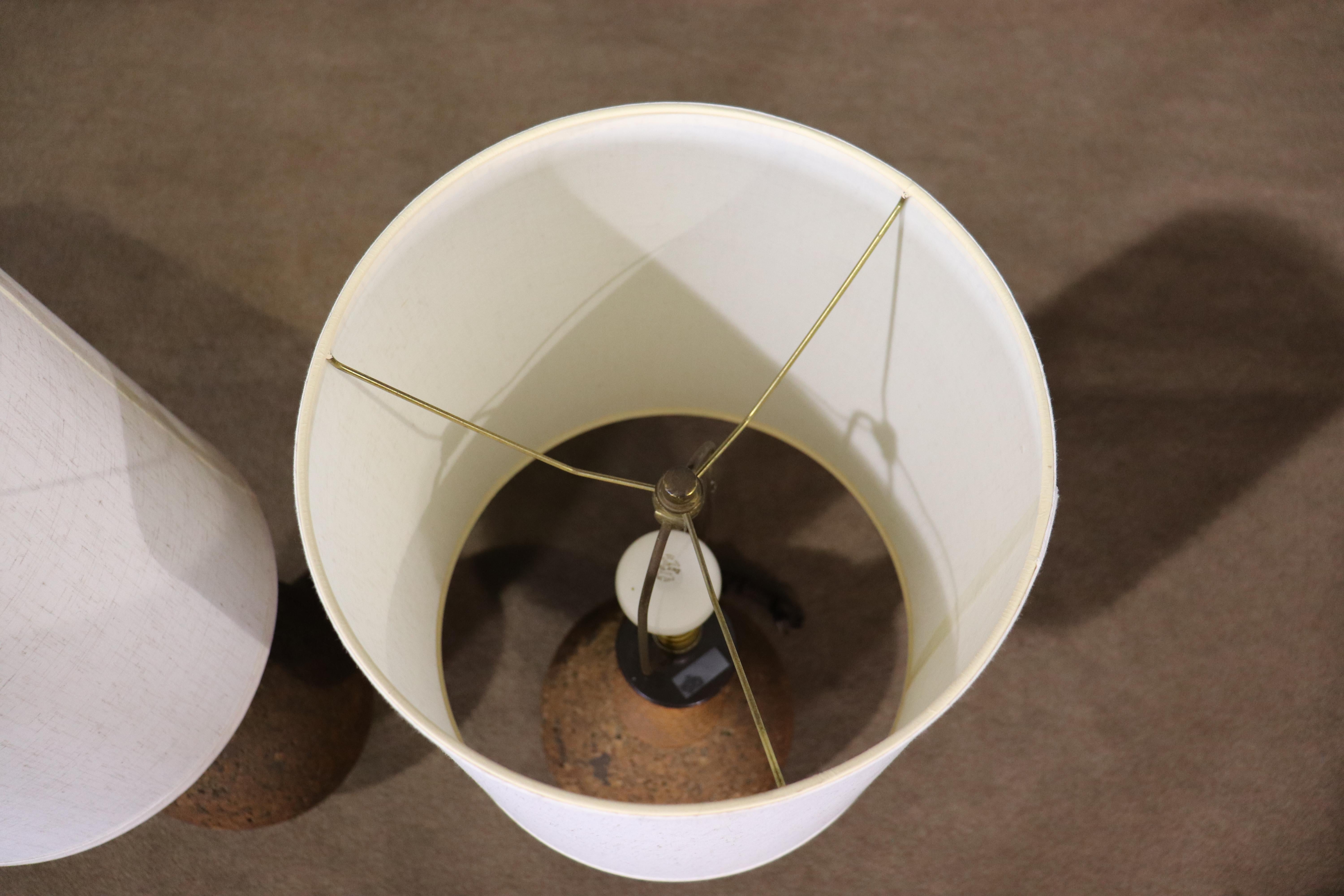 Bouchon Lampes en liège du milieu du siècle en vente