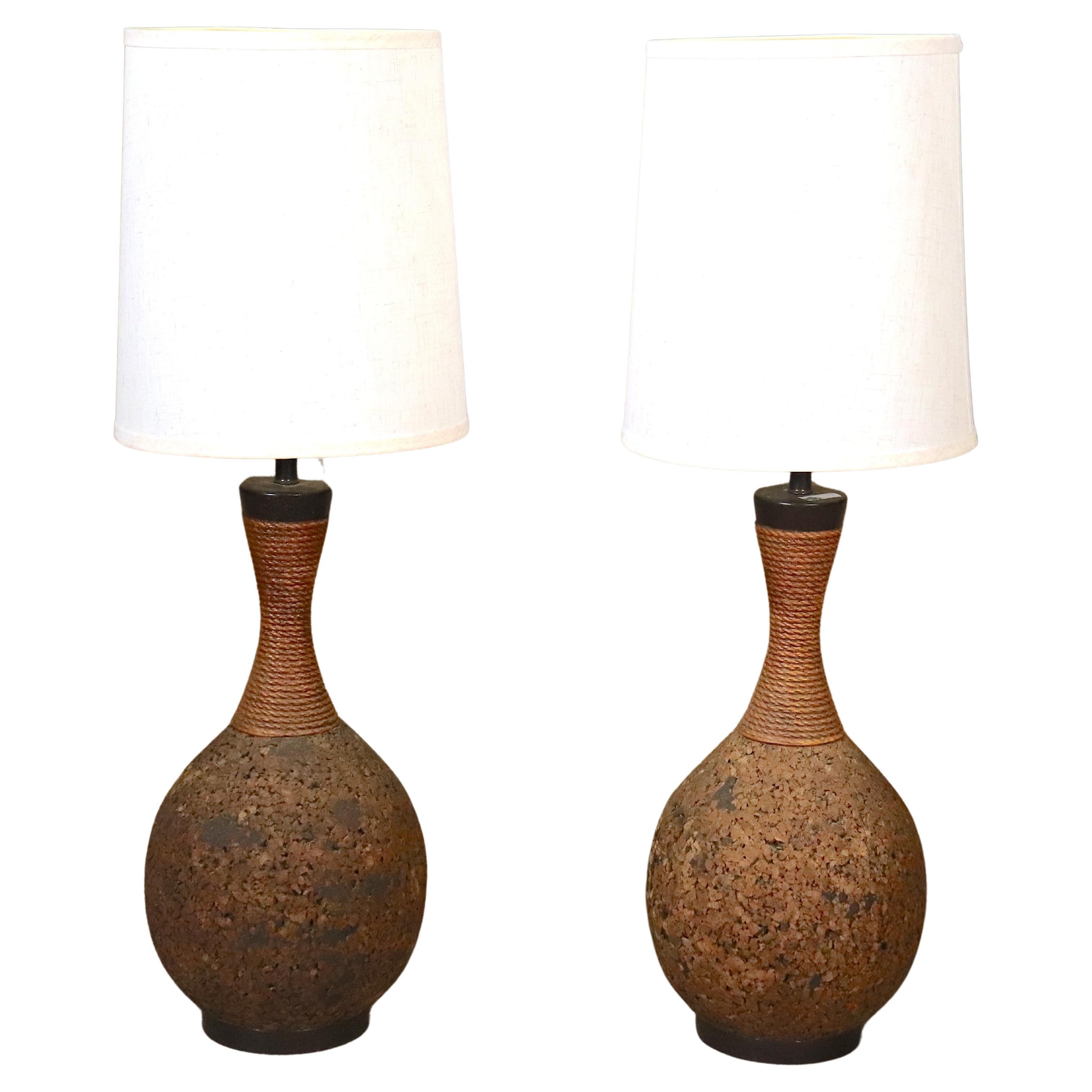 Mid-Century Cork Lamps For Sale