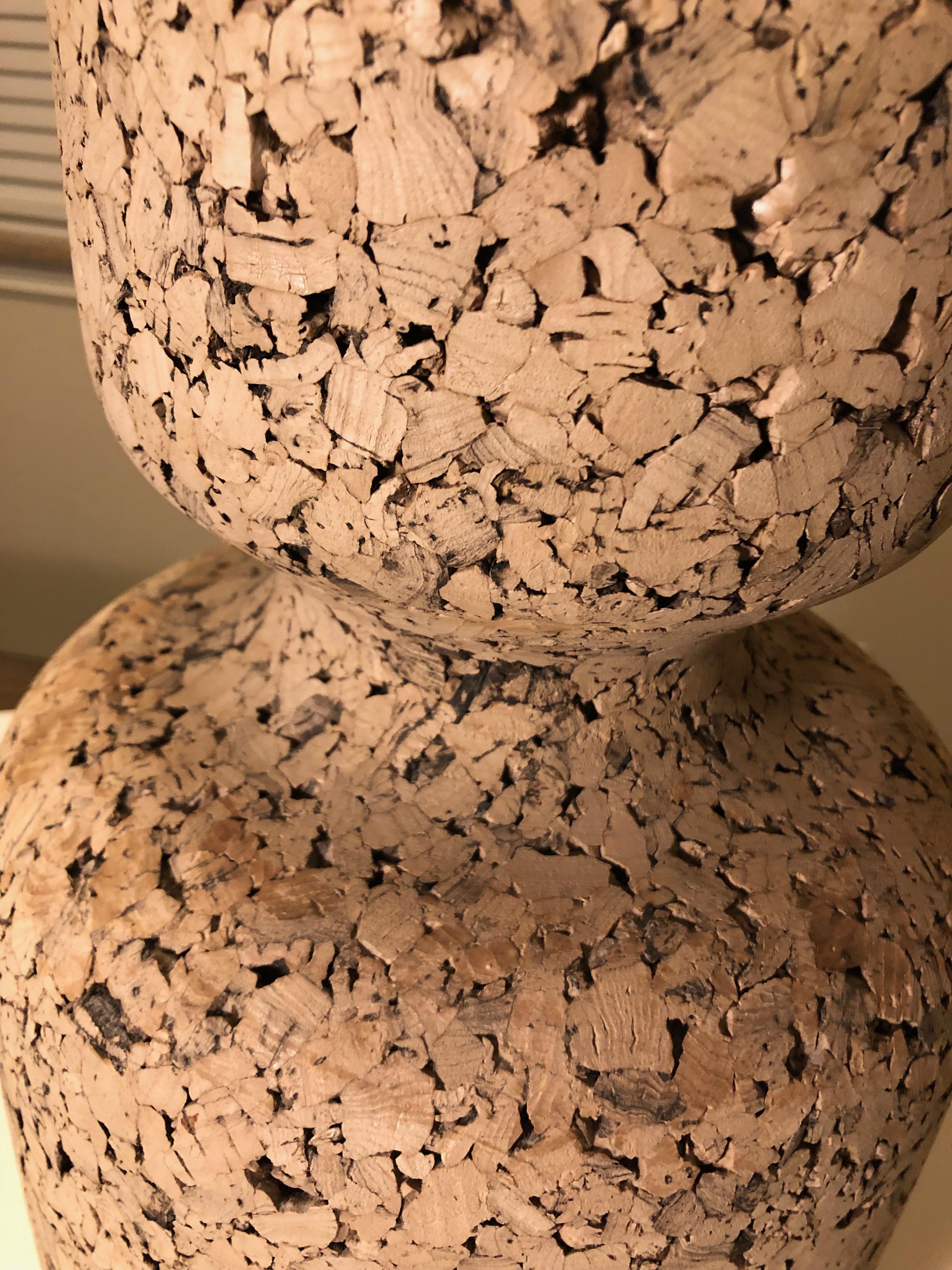 mid century cork lamp