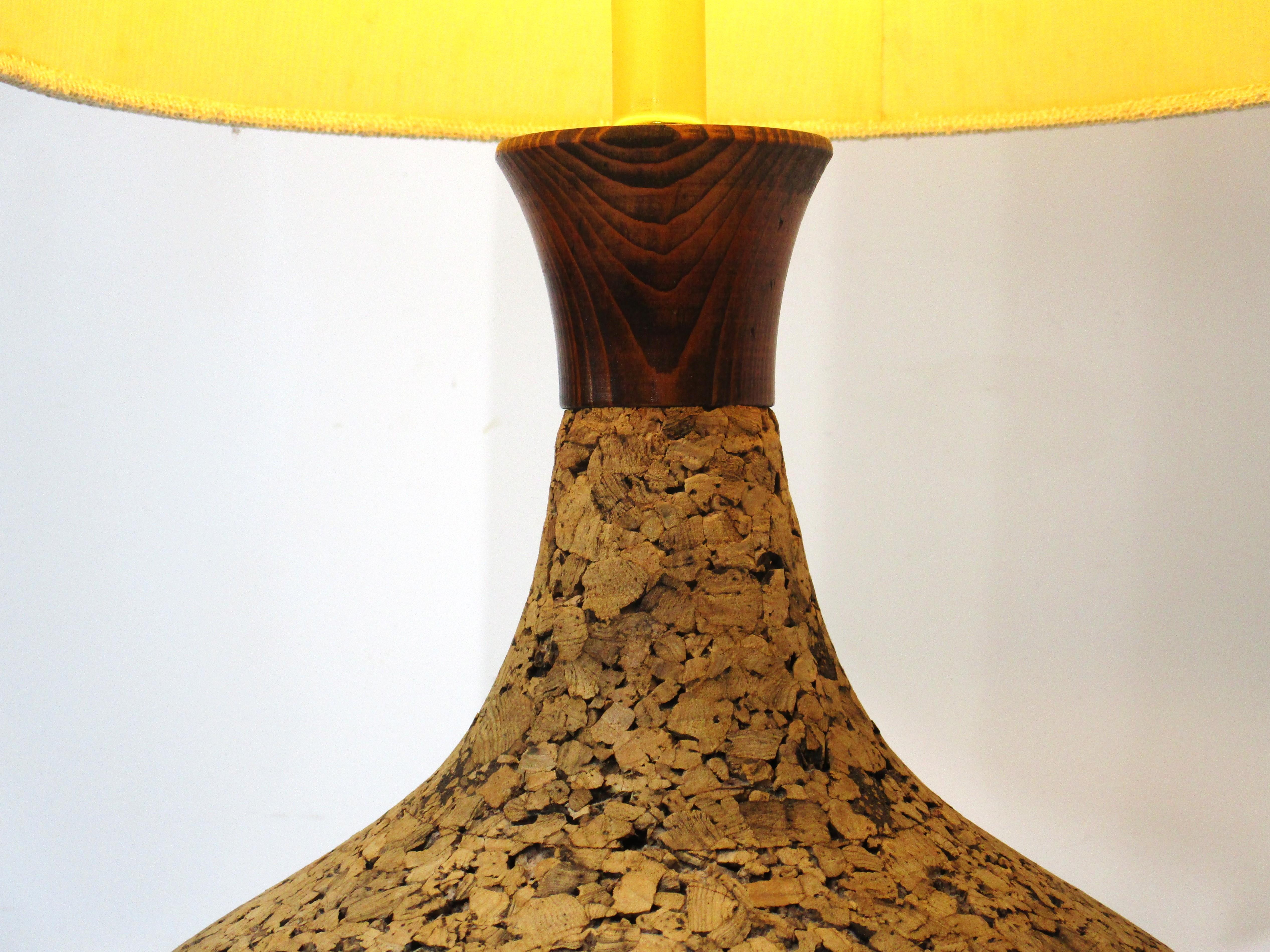American Mid Century Cork Table Lamp  For Sale