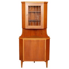 Mid-Century Corner Cupboard in Teak