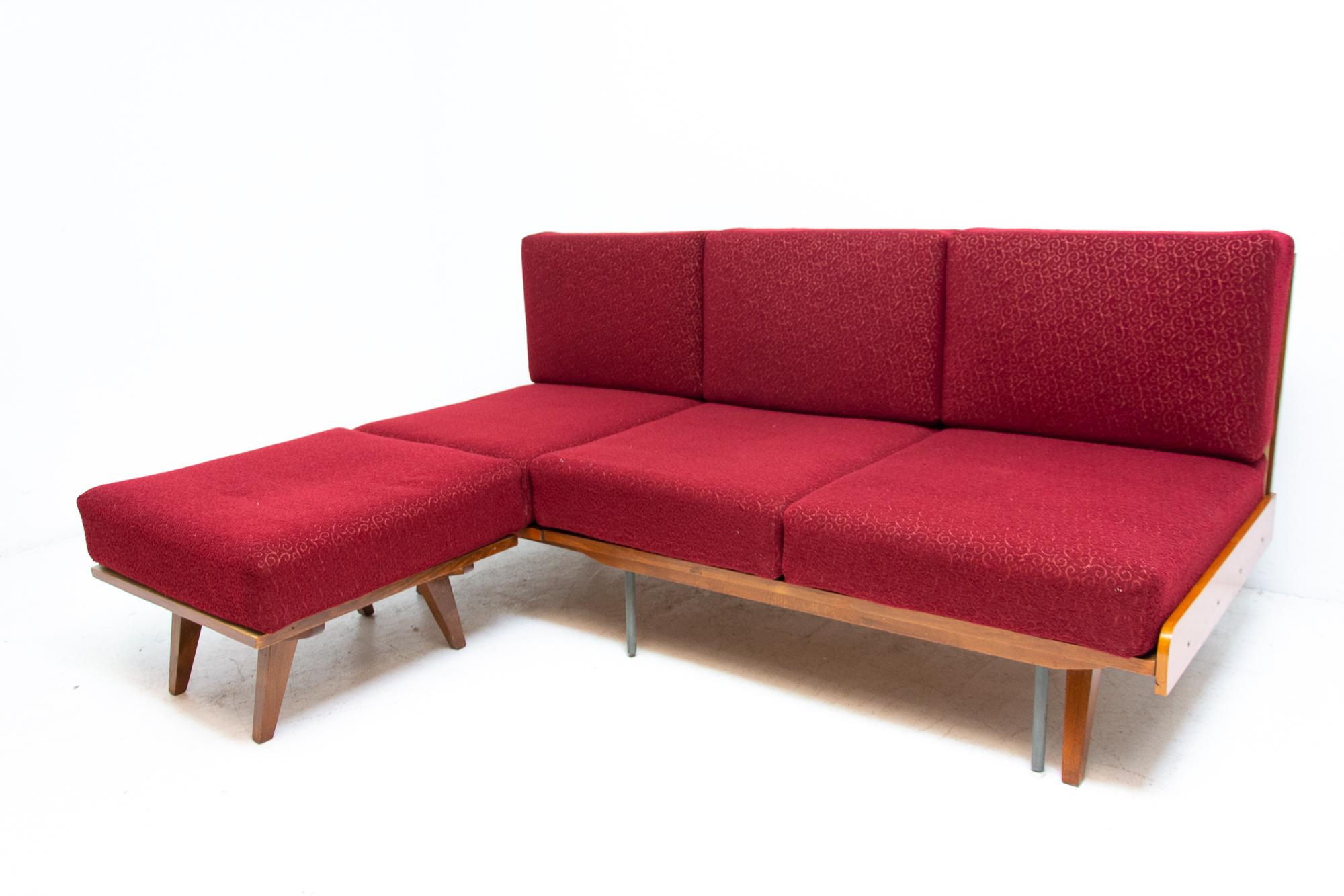Scandinavian Modern Midcentury Corner Folding Sofa by František Jirák for Tatra Nábytok, 1960s, CZ
