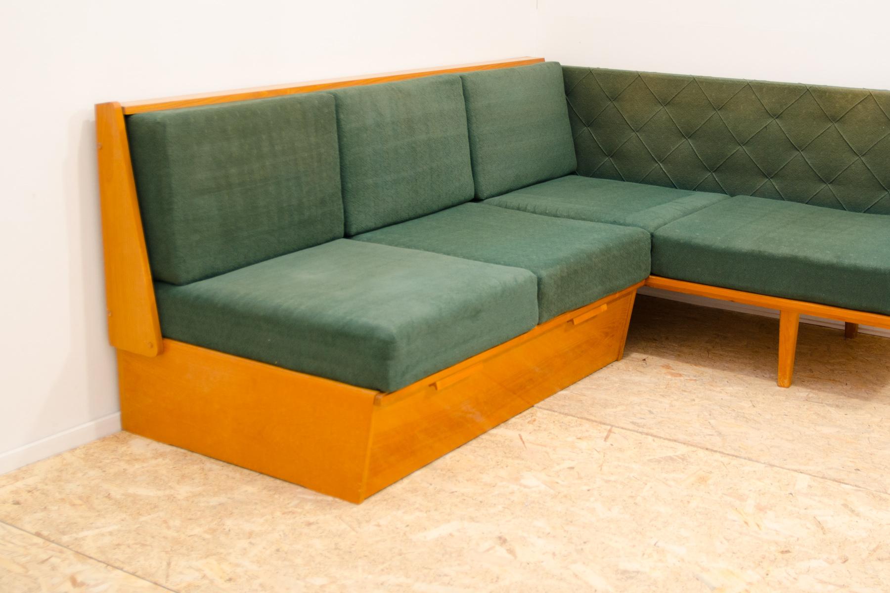 20th Century Mid century corner folding sofa, Czechoslovakia, 1960´s For Sale