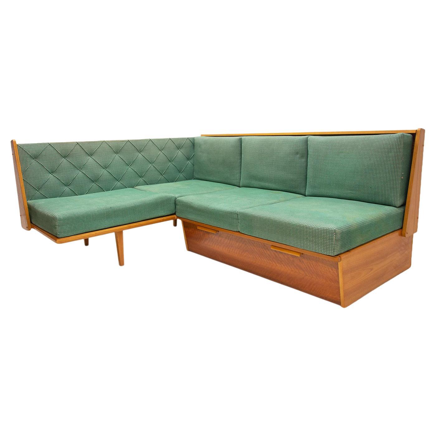 Mid Century Corner Folding Sofabed, 1960´s, Czechoslovakia For Sale