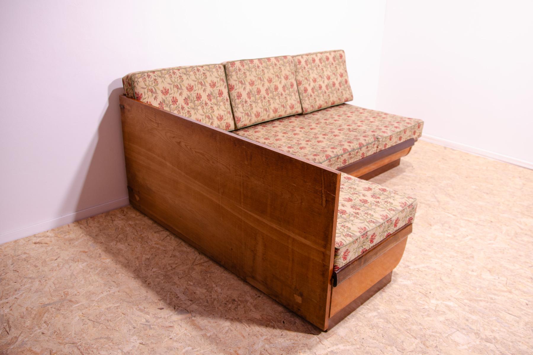 Czech Mid century corner folding sofabed by Jindřich Halabala for UP Závody, 1950´s For Sale