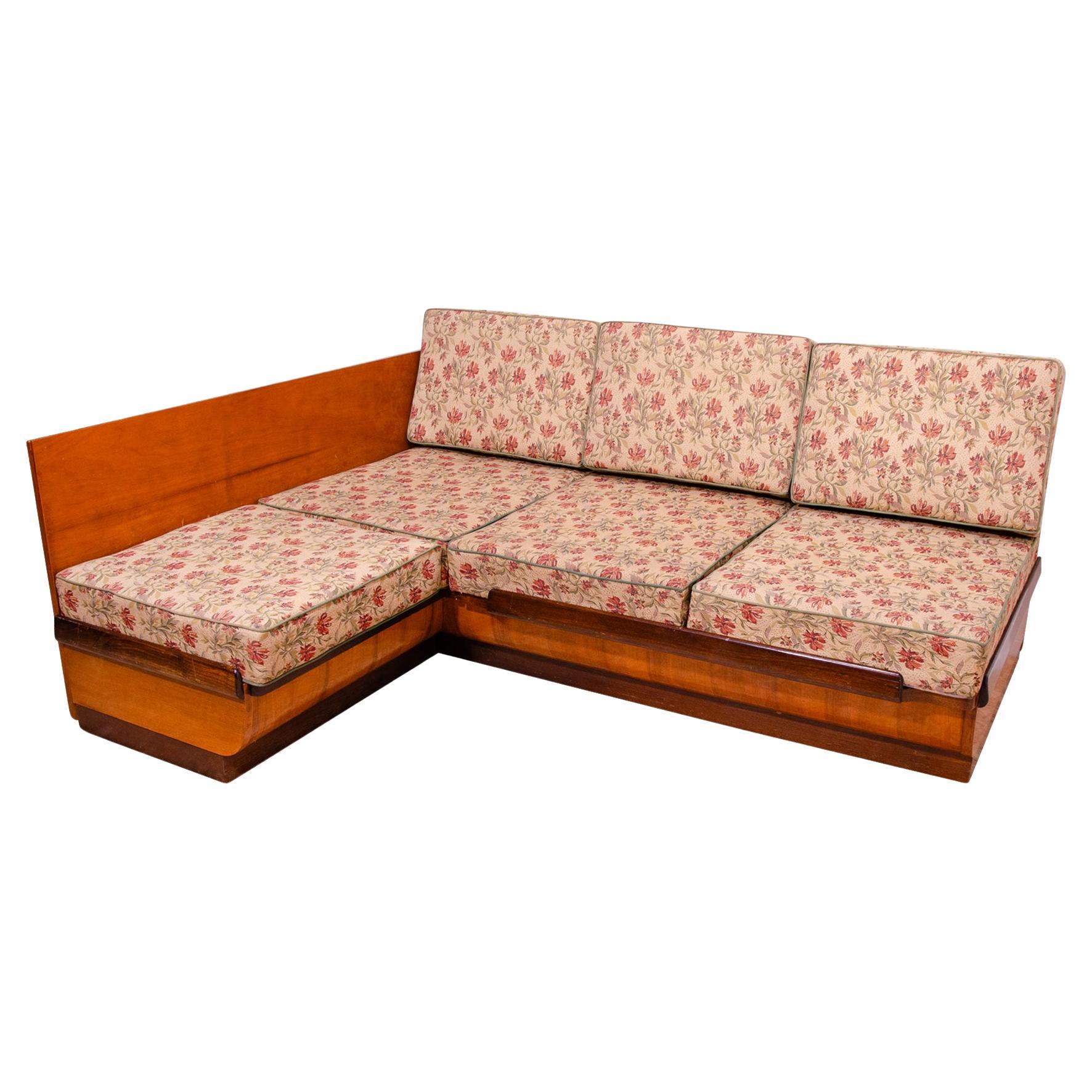 Mid century corner folding sofabed by Jindřich Halabala for UP Závody, 1950´s