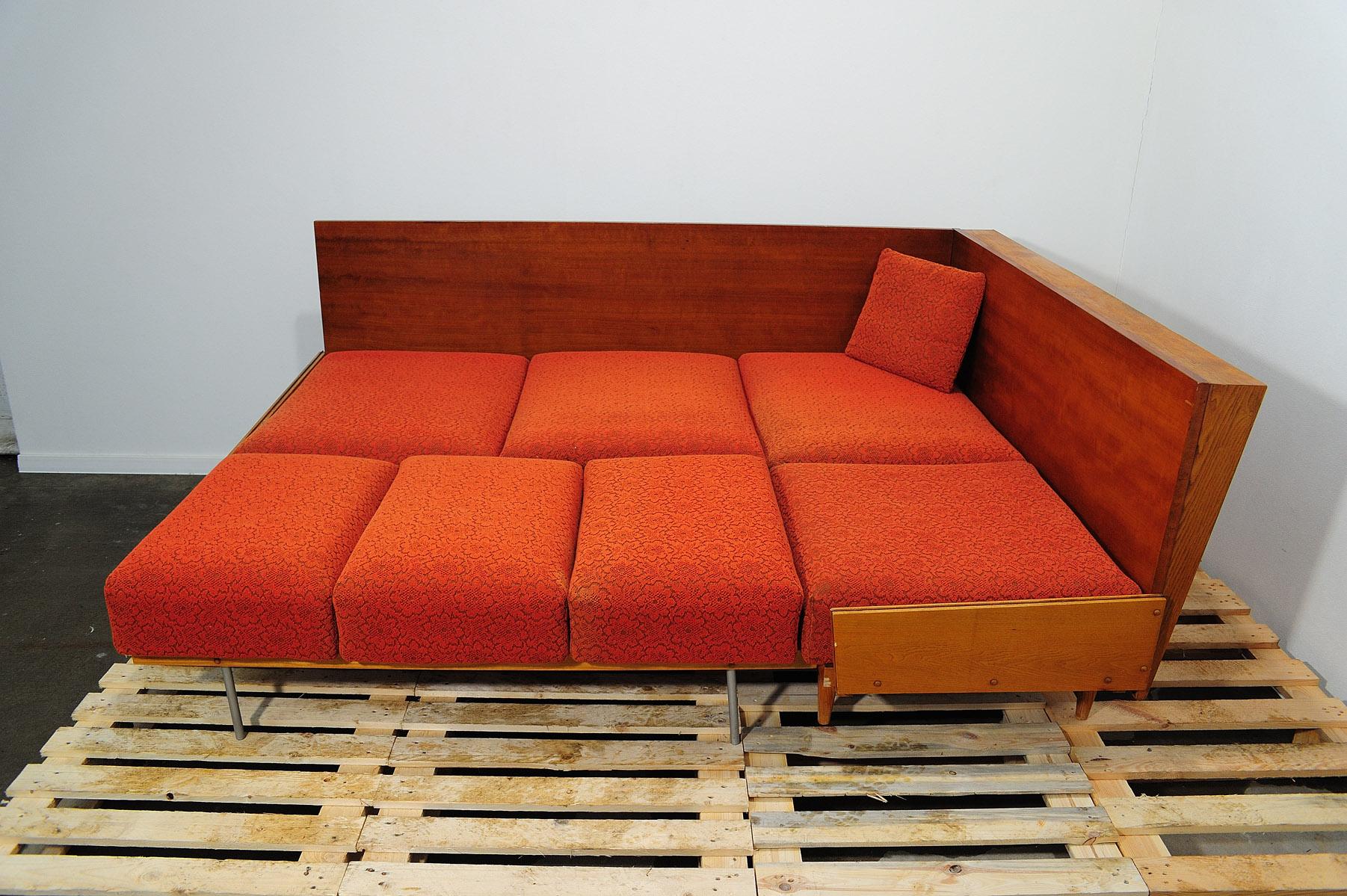  Mid century corner folding sofabed, Czechoslovakia, 1960´s 3