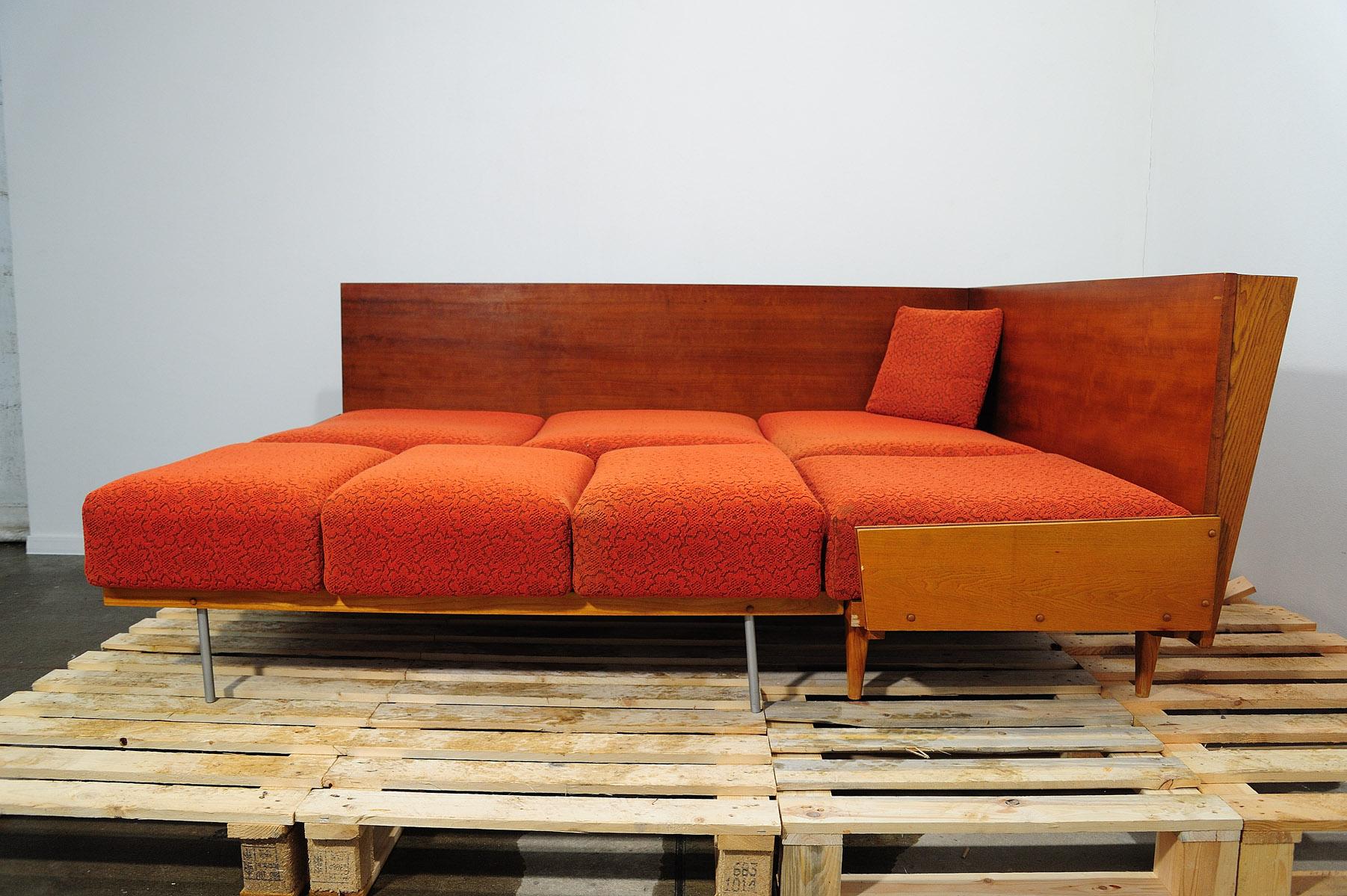  Mid century corner folding sofabed, Czechoslovakia, 1960´s 4