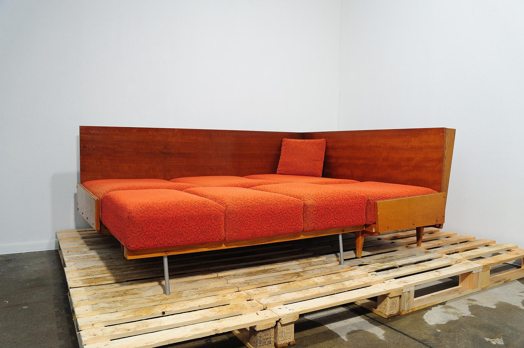  Mid century corner folding sofabed, Czechoslovakia, 1960´s 5