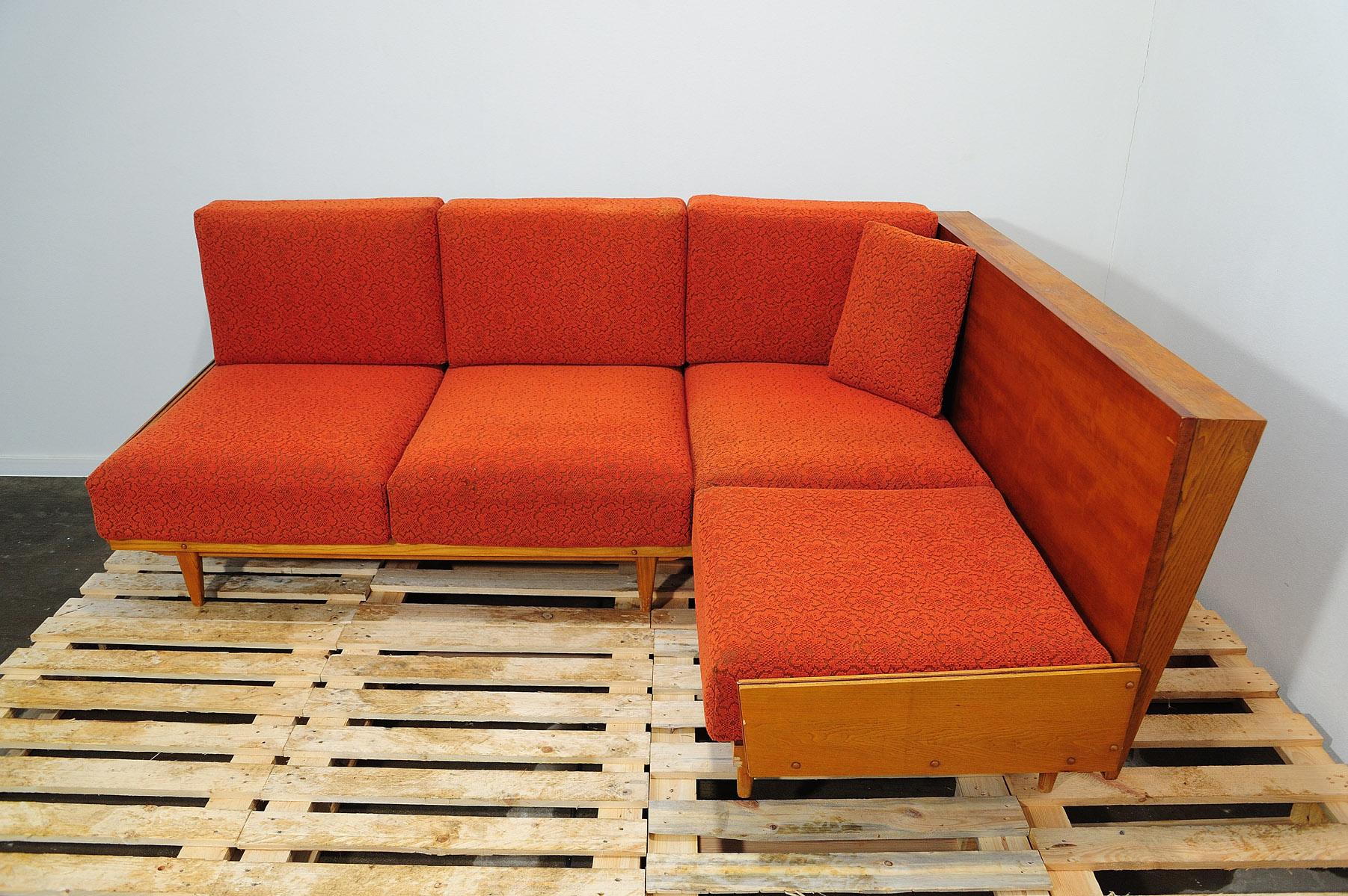  Mid century corner folding sofabed, Czechoslovakia, 1960´s 11