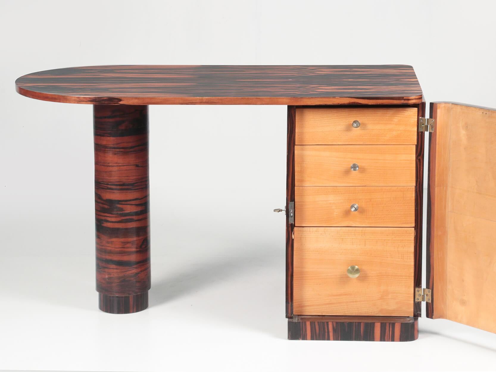 Midcentury Coromandel Ebony Veneered Desk / Side Table 4