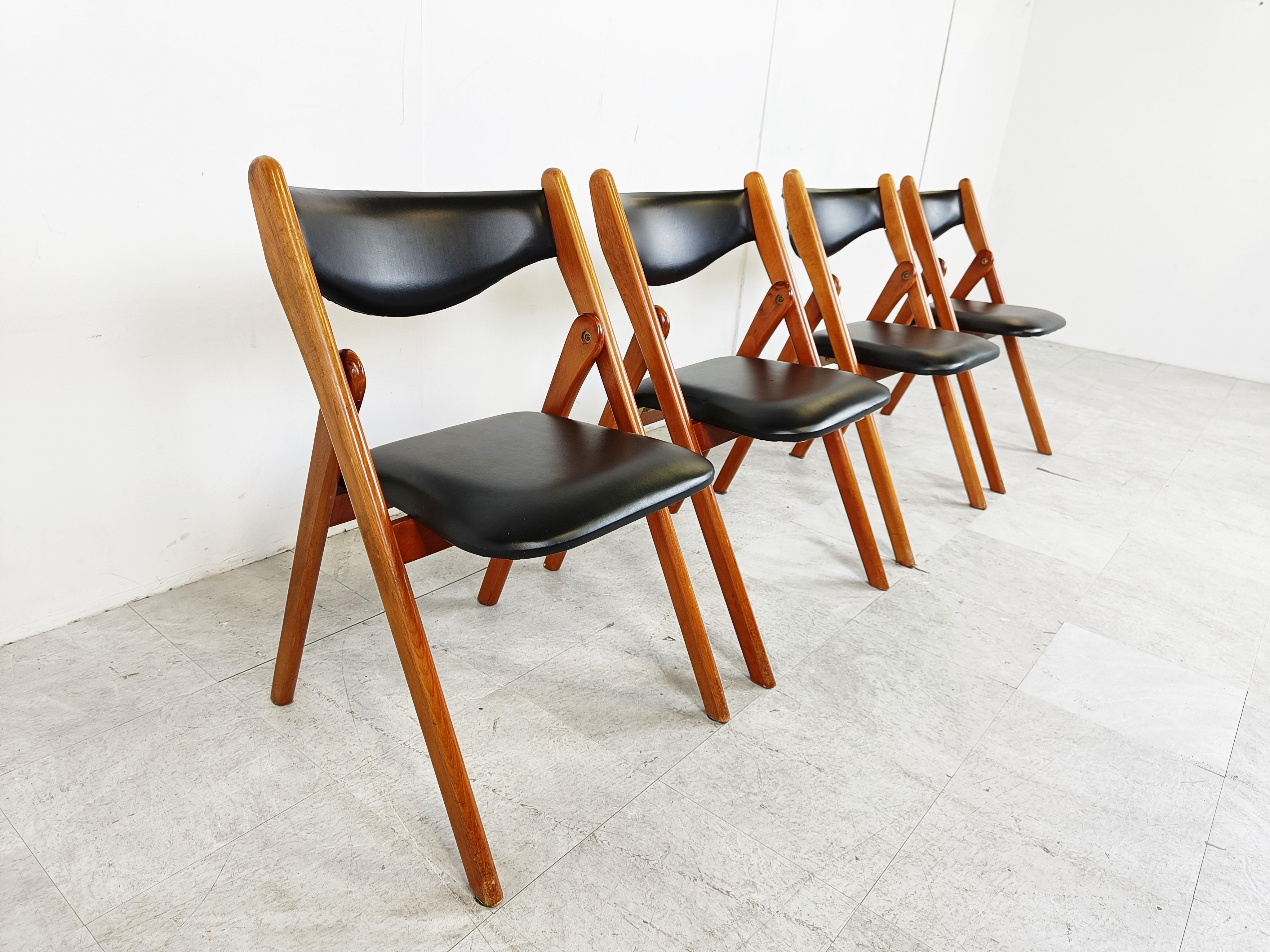 Midcentury Coronet Folding Chairs from Norquist, 1960s In Good Condition In HEVERLEE, BE