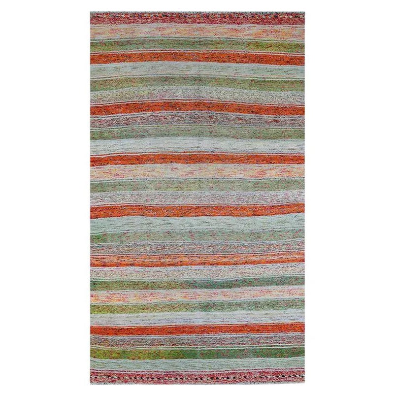 Mid-Century Cotton Scandinavian Style Kilim Rug, Minimalist Flatweave Carpet For Sale