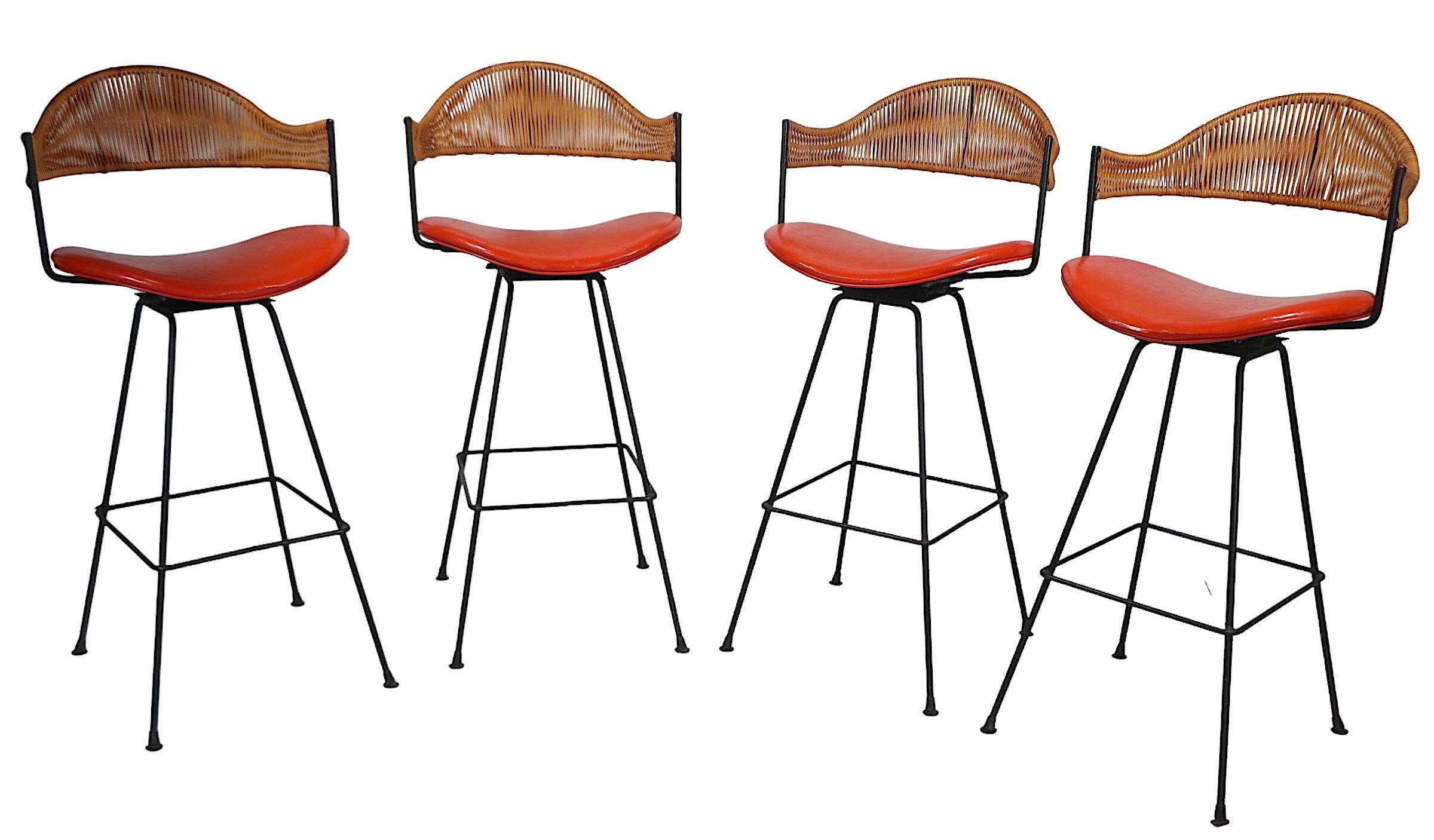 Mid Century Counter Dry Bar with Original Stools by Umanoff c. 1950/60's For Sale 8