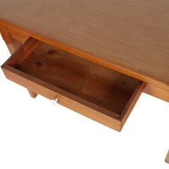 Midcentury Country Kitchen Table with Drawer in Solid Oak with Formica Top