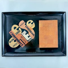 Mid-Century Couroc Cheese Board Wood Inlay Phenolic Resin Tray