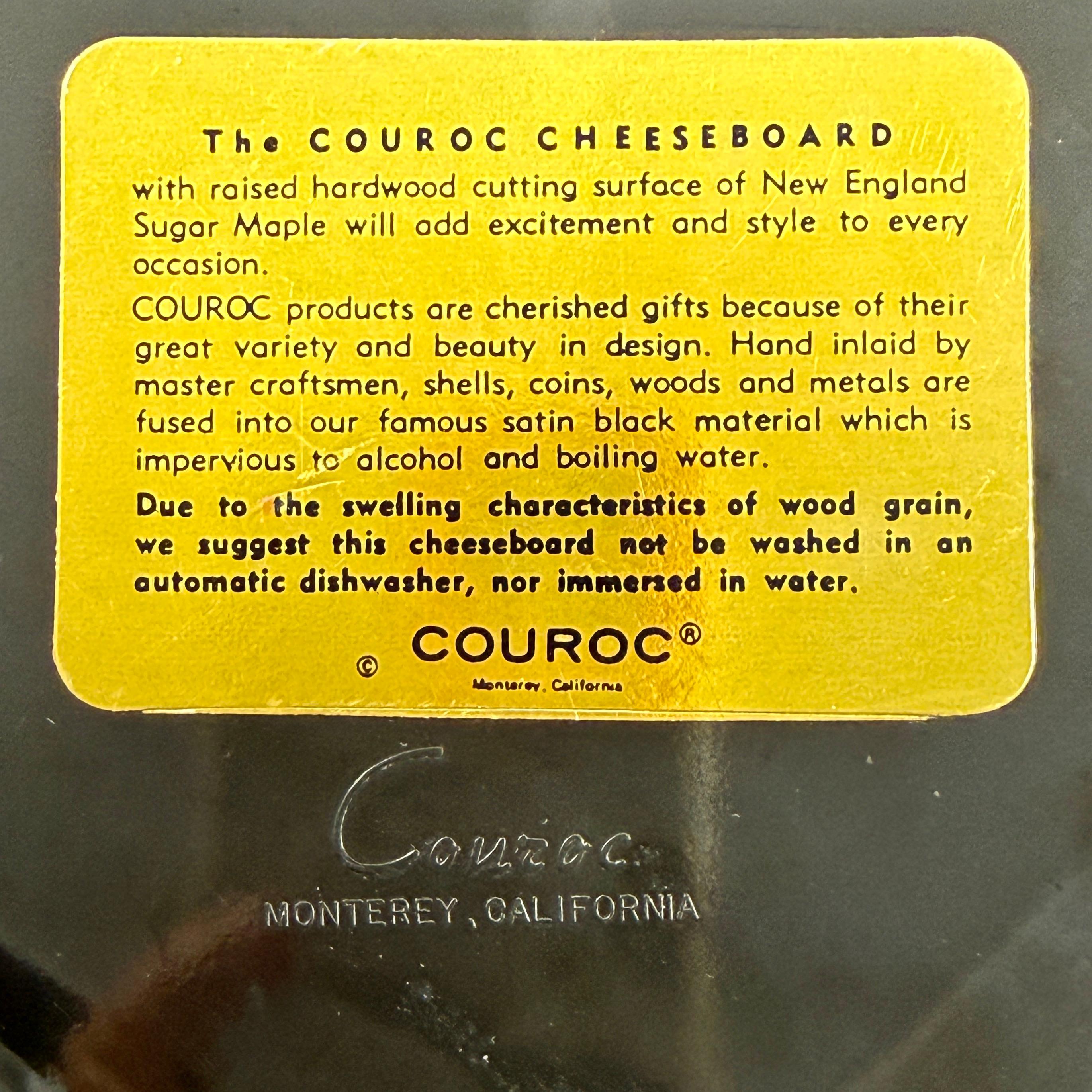 Mid-Century Couroc Cheese Board Wood Inlay Phenolic Resin Tray For Sale 2
