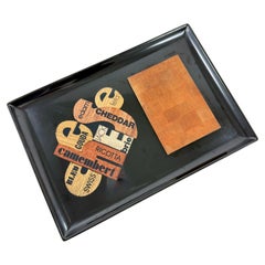 Mid-Century Couroc Cheese Board Wood Inlay Phenolic Resin Tray